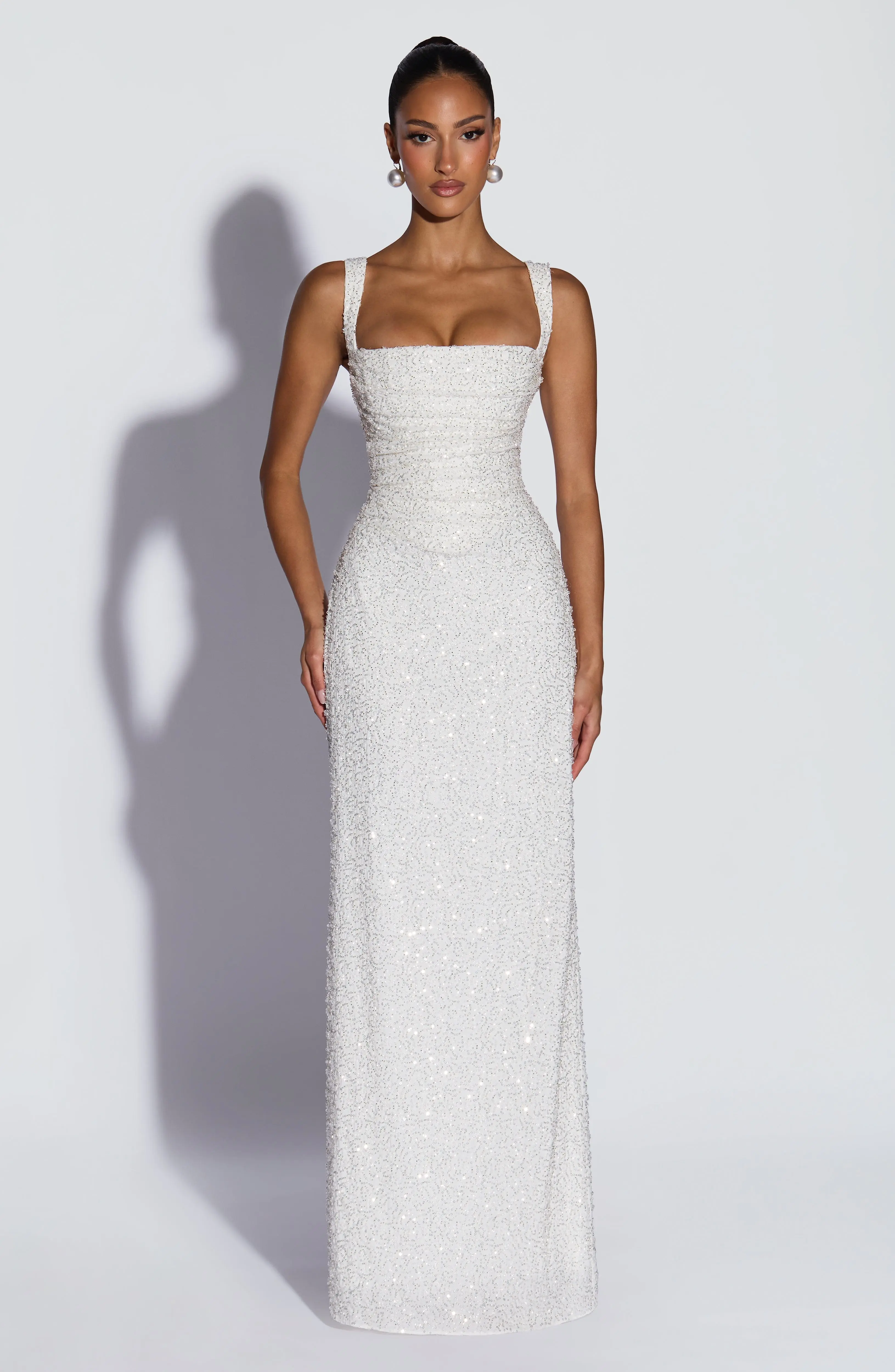 Calanthe Maxi Dress - Ivory Sparkle - Image 3