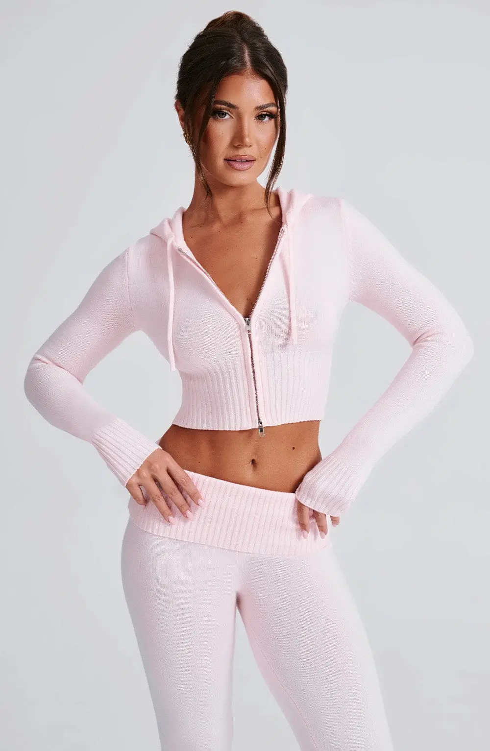 Portia Knit Hoodie - Pink - Image 17