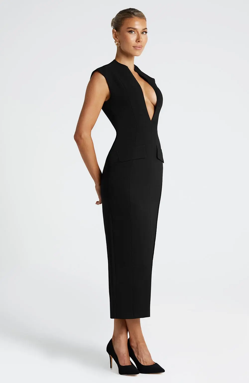 Nellie Midi Dress - Black - Image 3