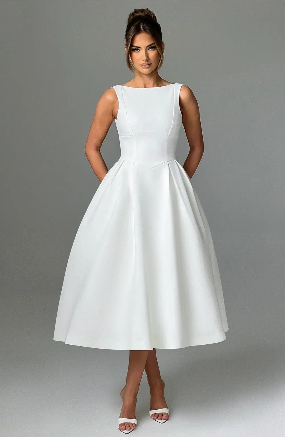 Clarabella Midi Dress - Ivory - Image 9