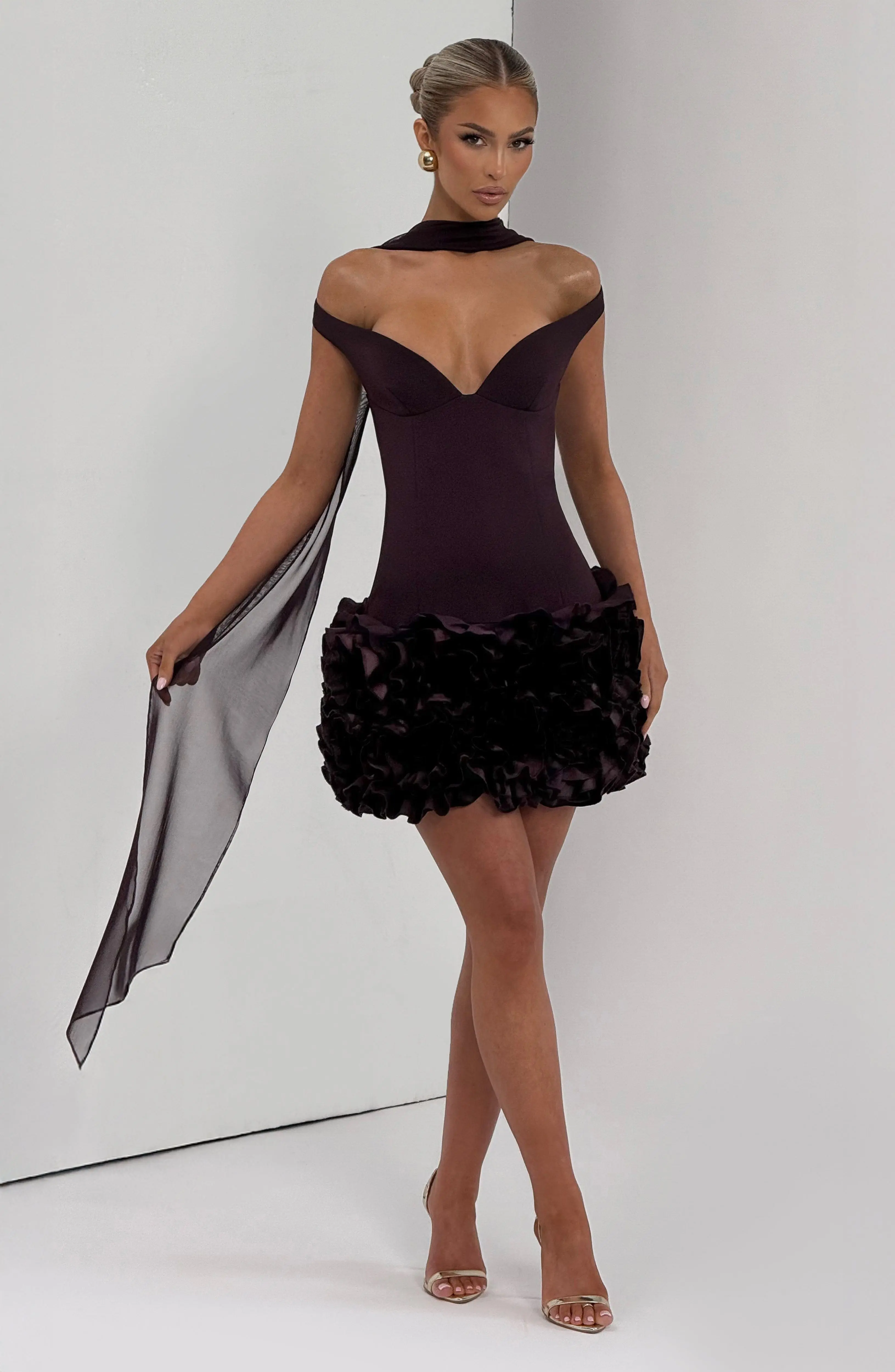 Aveta Mini Dress - Plum - Image 8