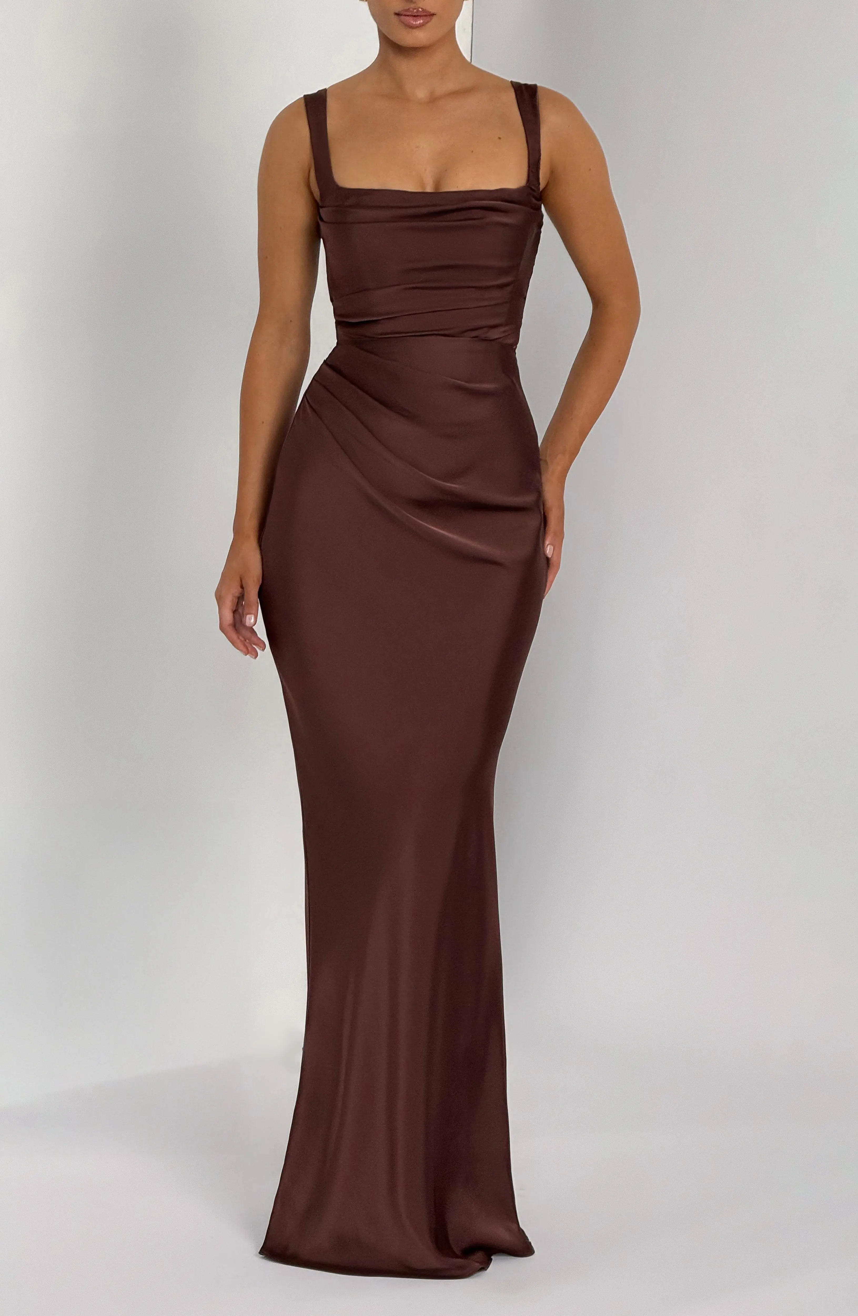 Calanthe Maxi Dress - Plum Brown - Image 2