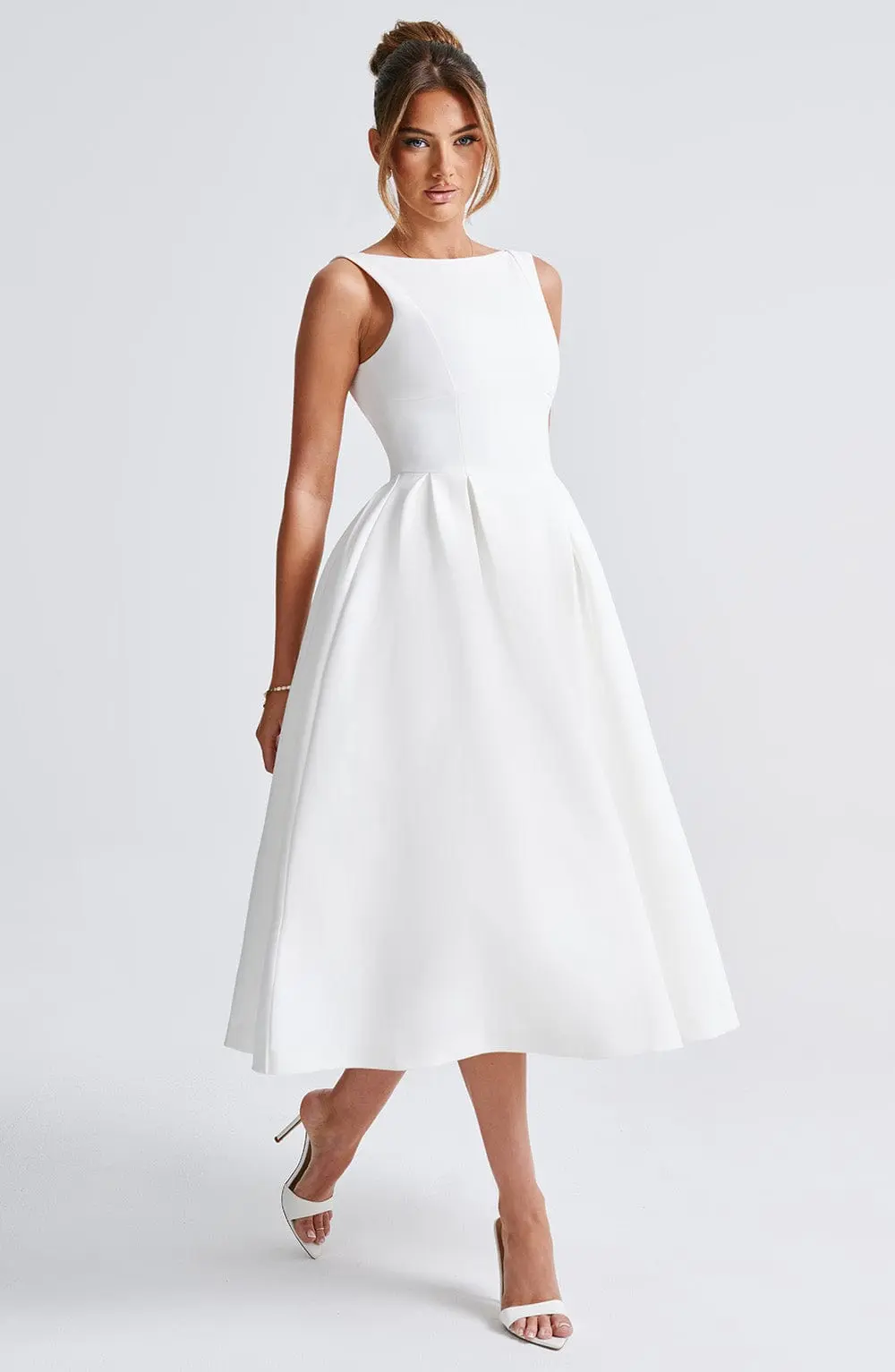 Clarabella Midi Dress - Ivory - Image 12