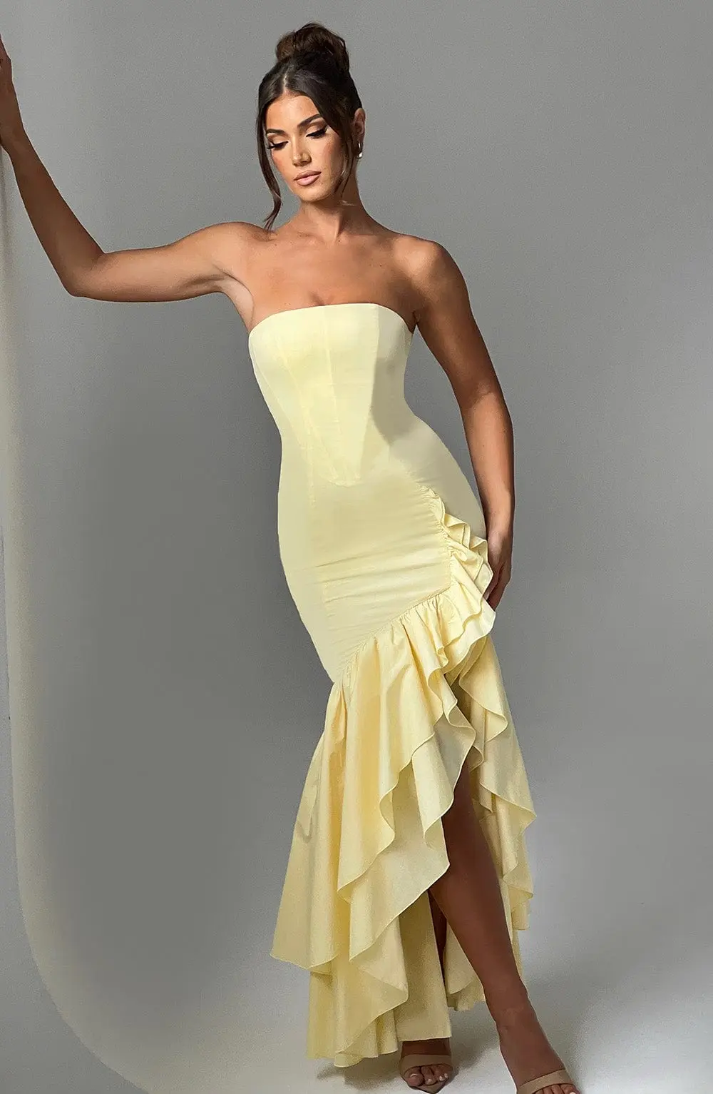 Angelina Maxi Dress - Lemon - Image 3