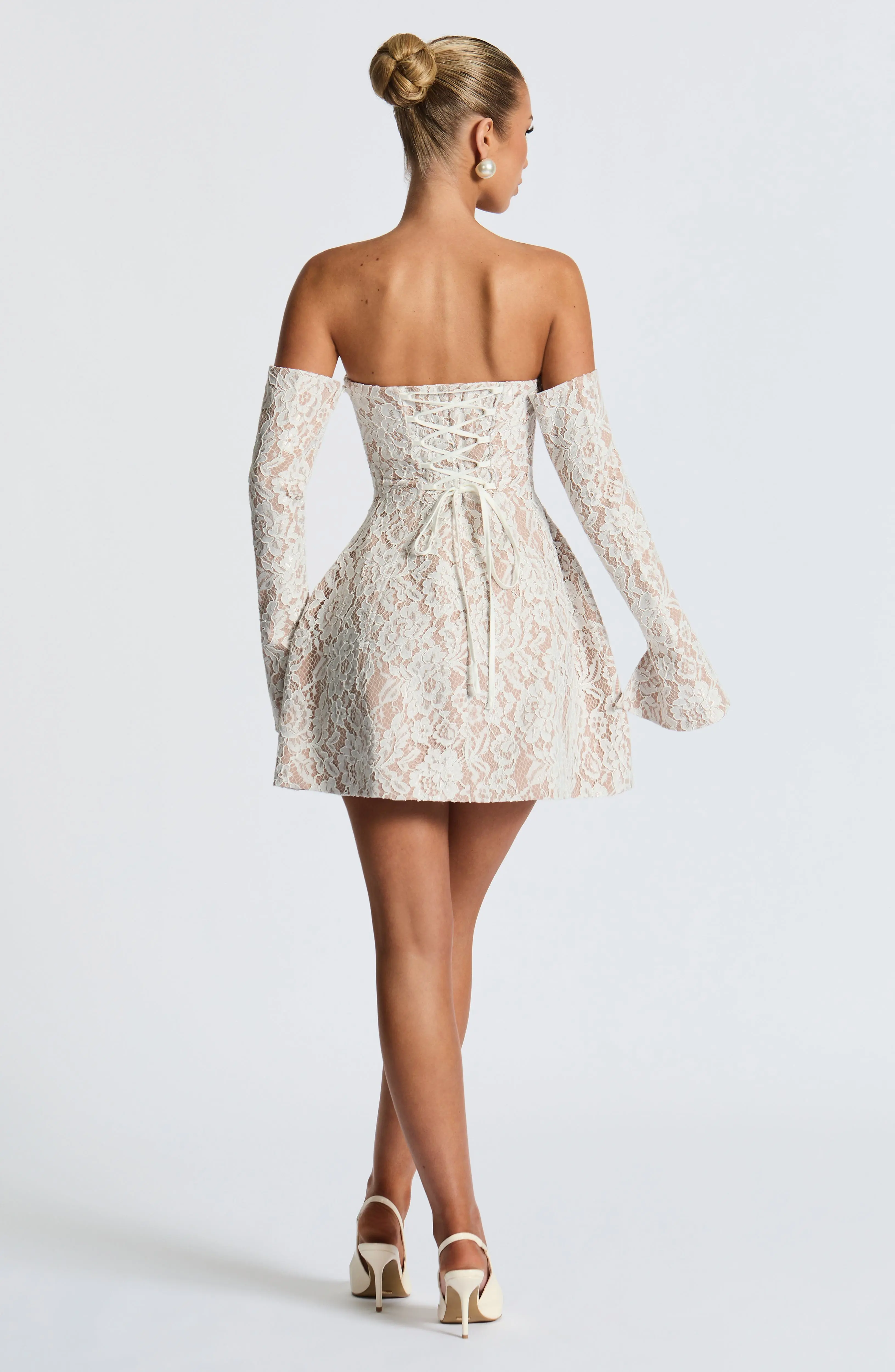 Salone Mini Dress - Ivory - Image 3