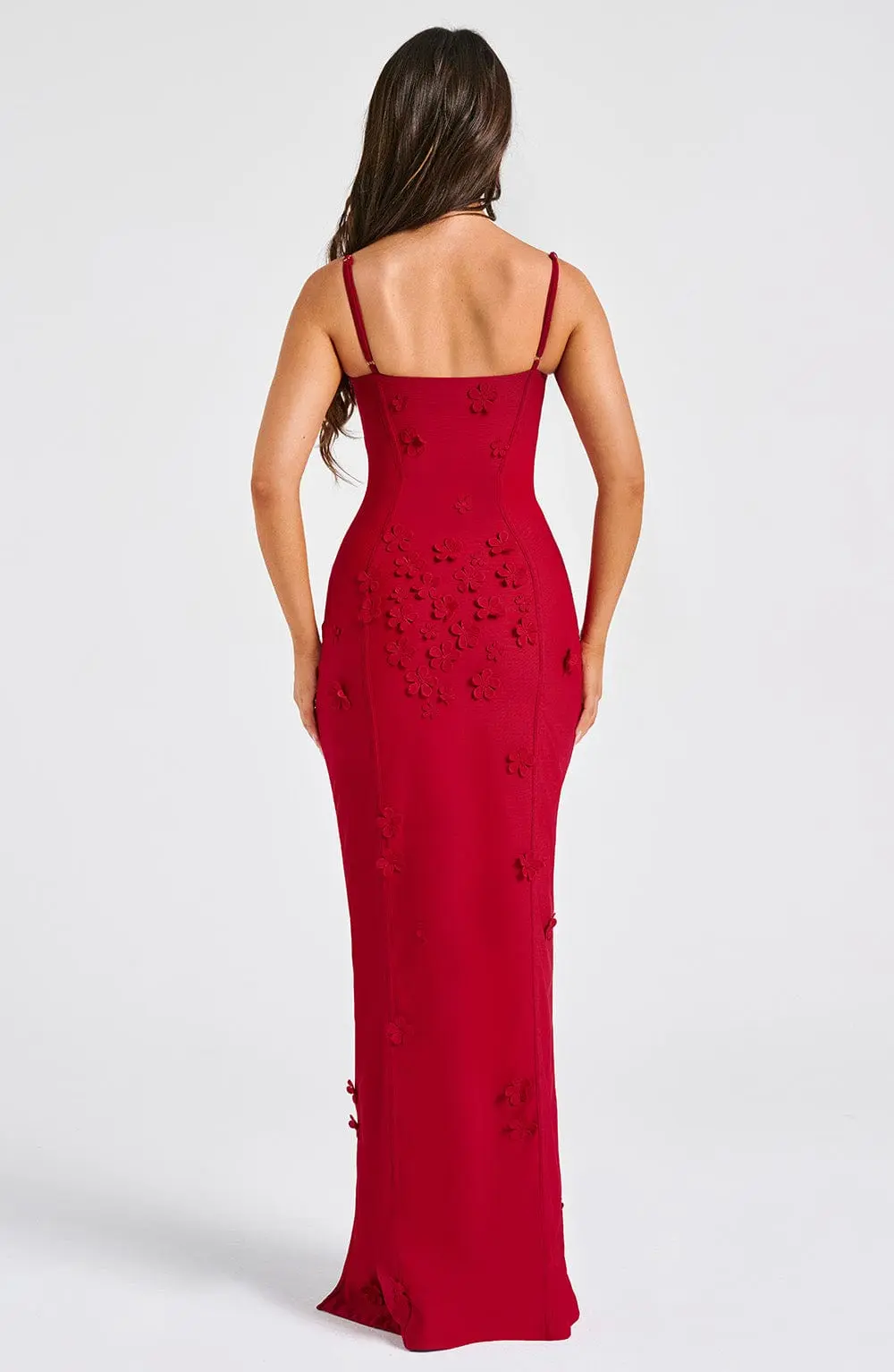 Dalary Maxi Dress - Red Lined - Image 8