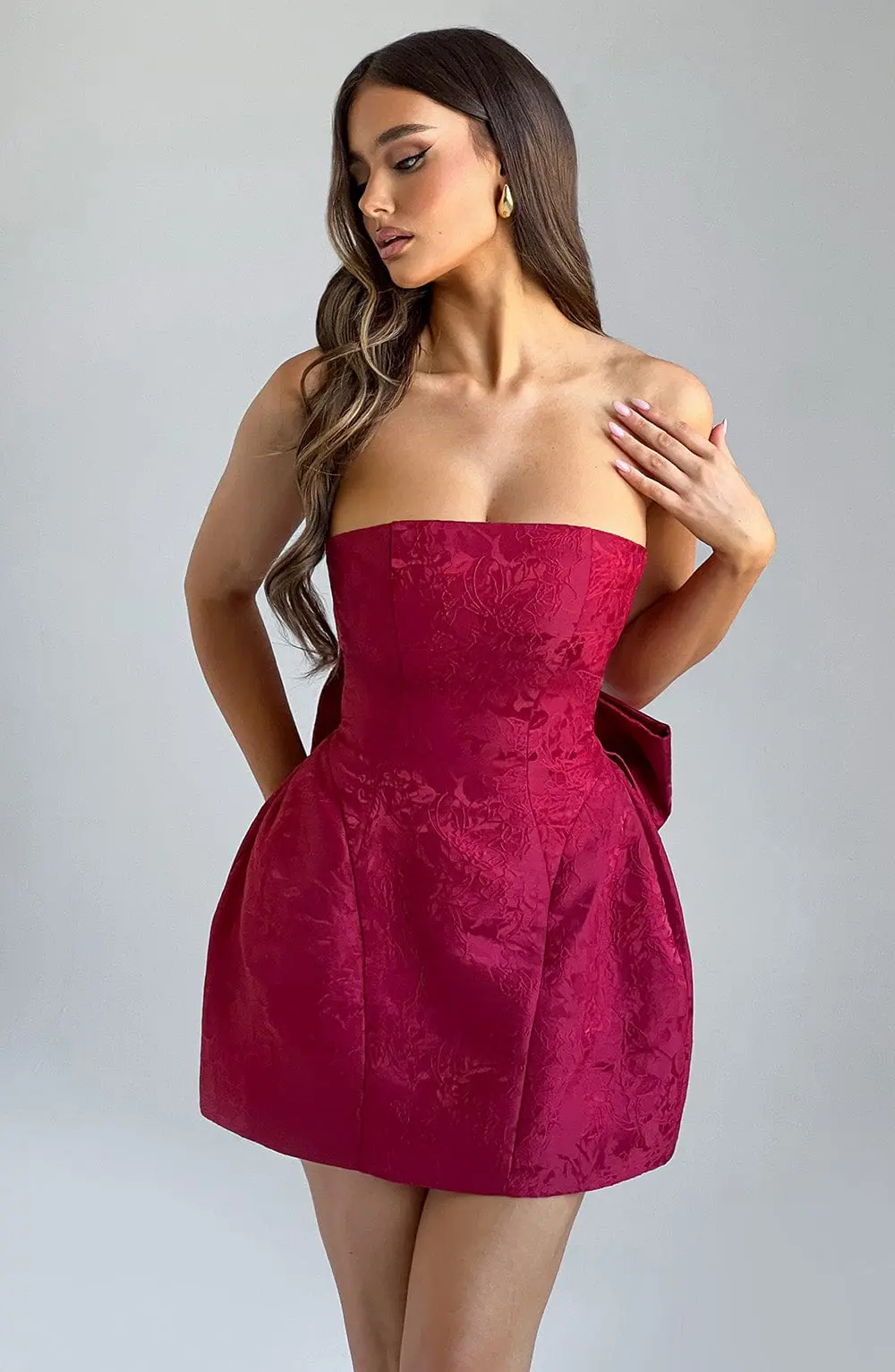 Elenora Mini Dress - Red - Image 4