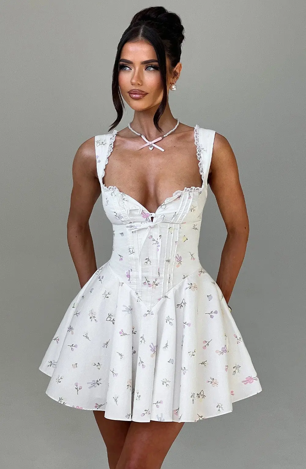 Antonella Mini Dress - Multi Floral Print - Image 4