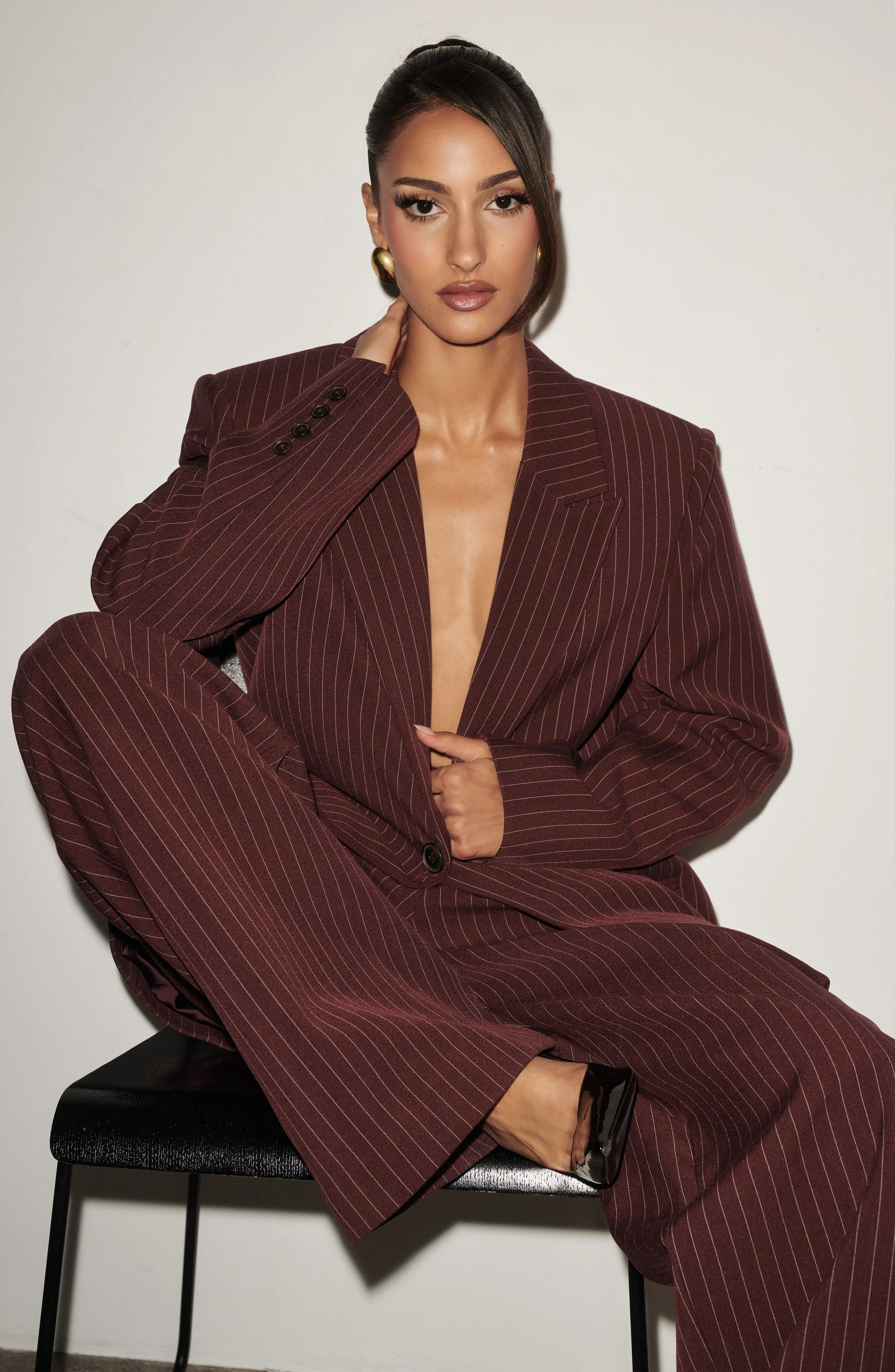 Kirsty Pants - Burgundy Pinstripe - Image 6