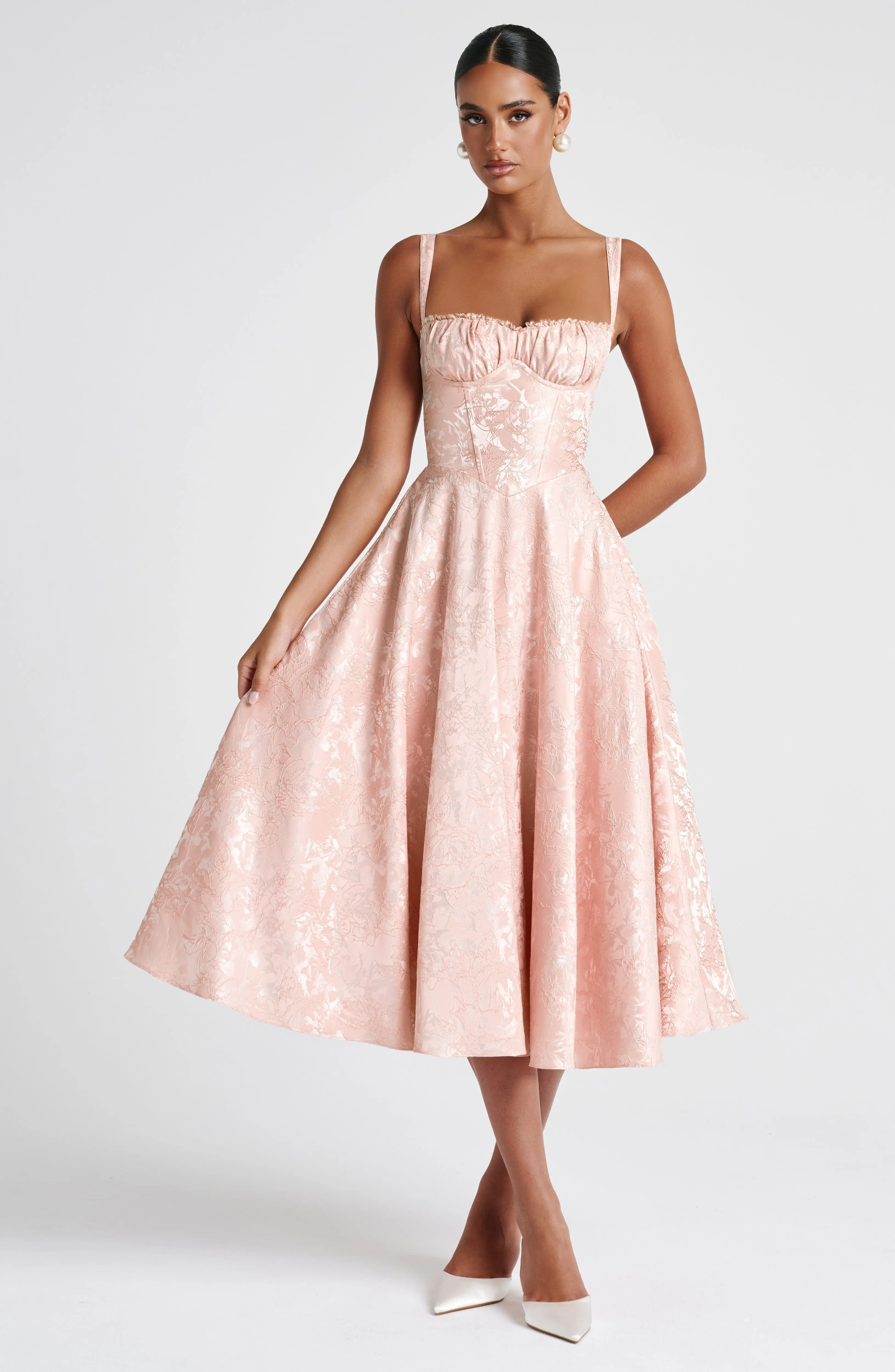 Amity Midi Dress - Soft Peach - Image 4