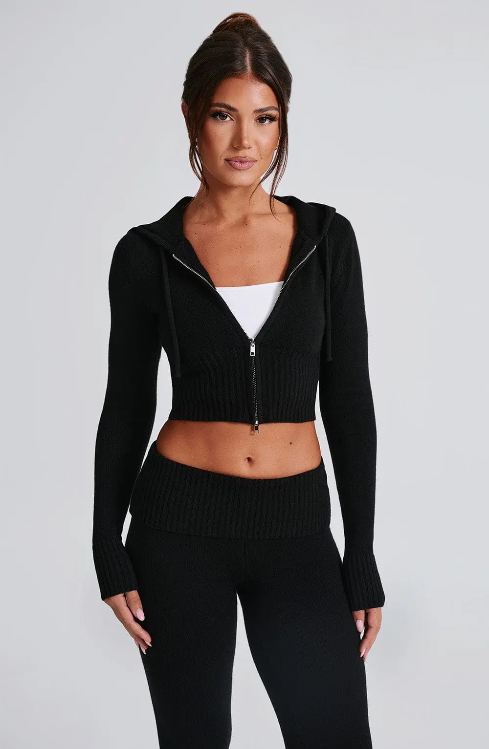 Portia Knit Hoodie - Black - Image 14