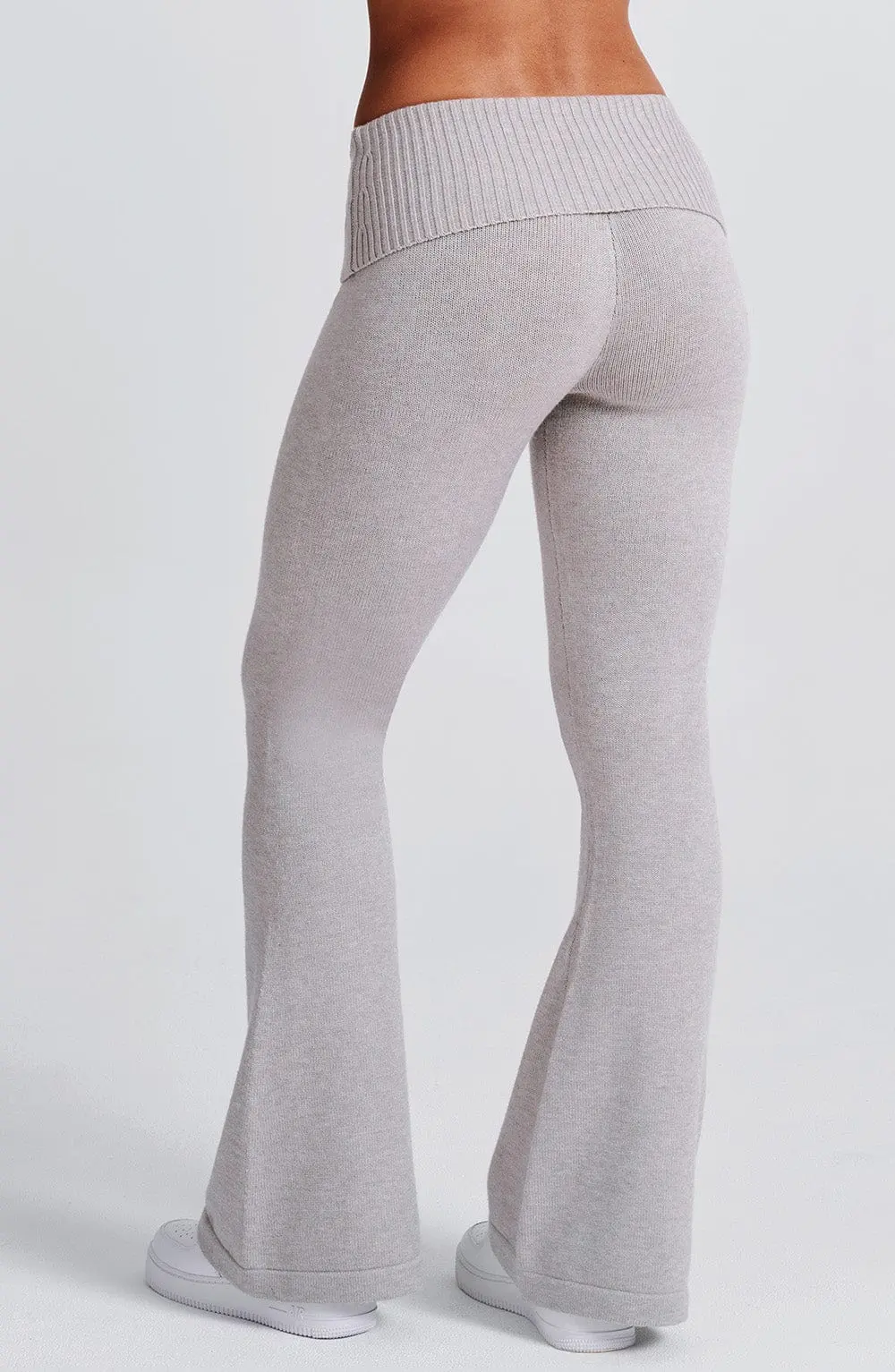 Portia Knit Pants - Light Grey Marl - Image 5