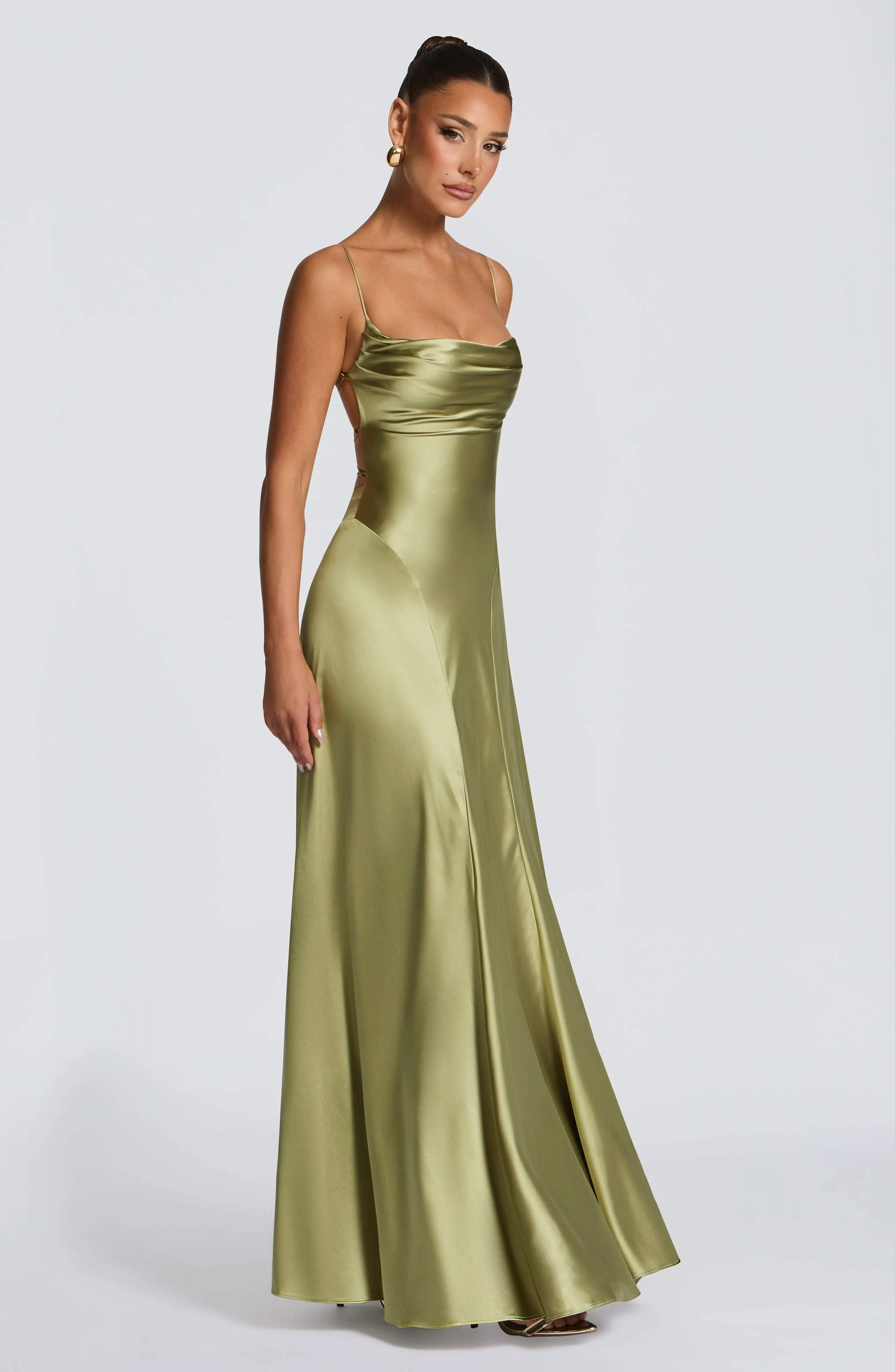 Adelina Maxi Dress - Light Olive - Image 4