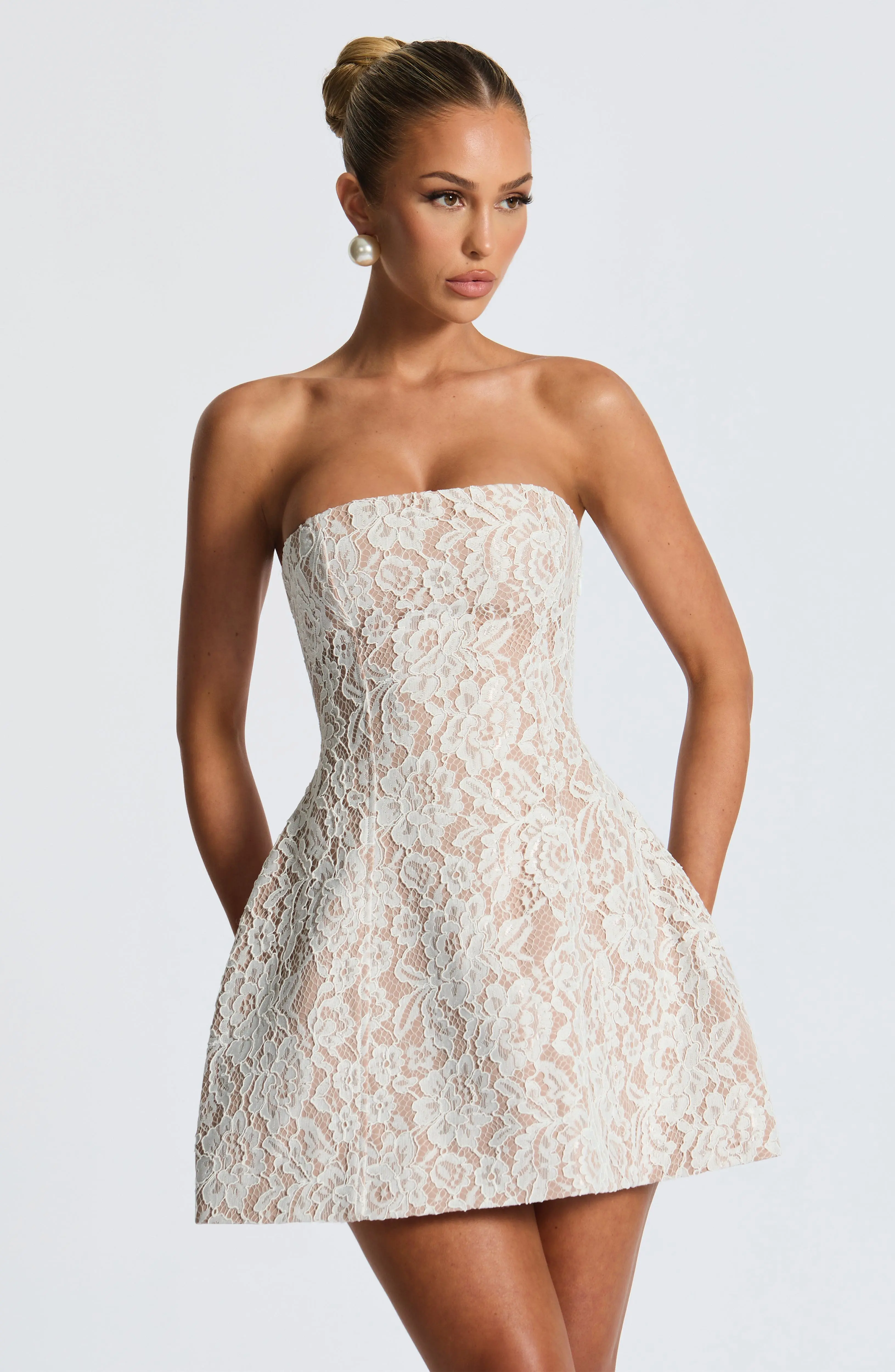 Salone Mini Dress - Ivory - Image 4