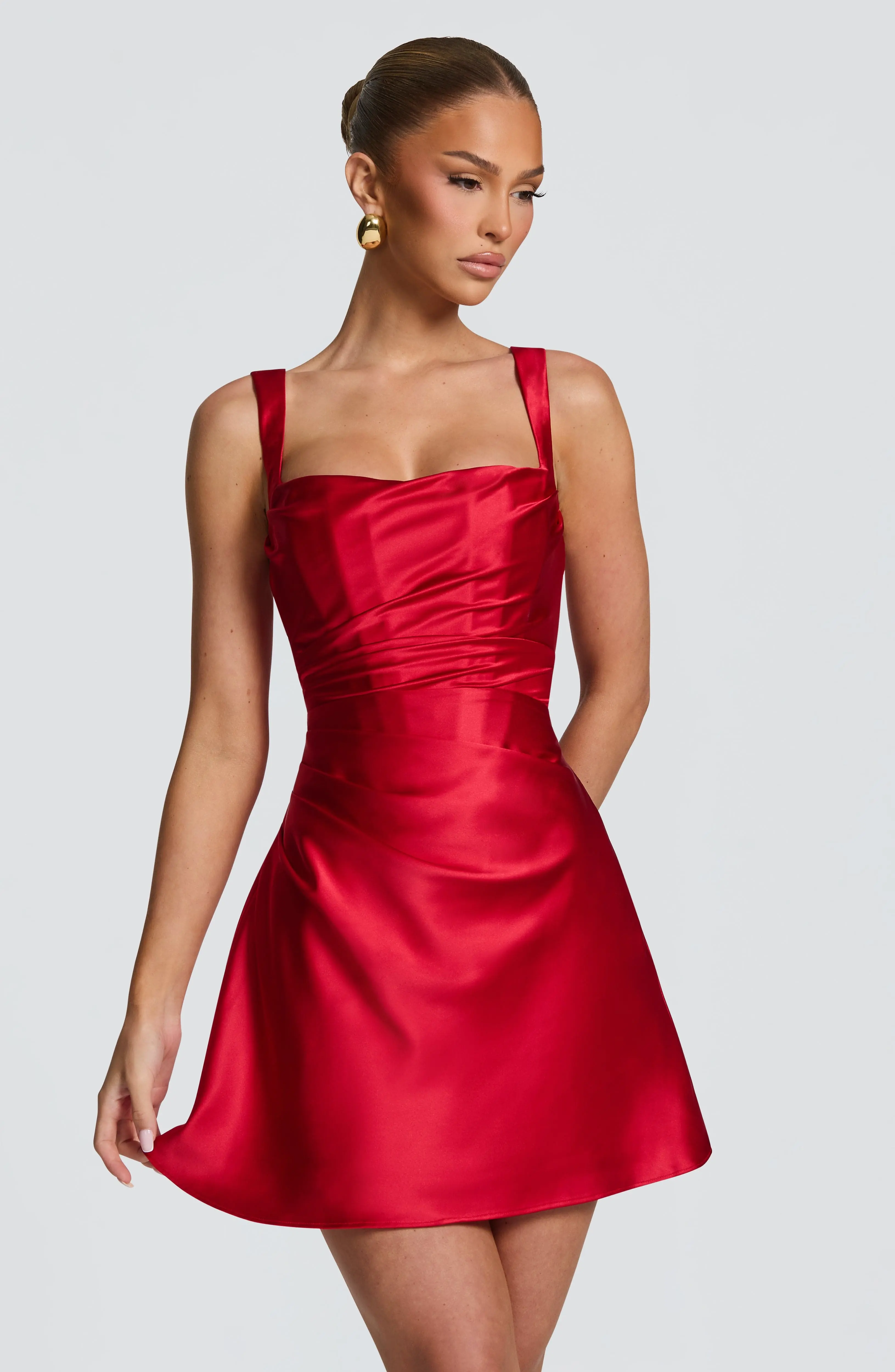 Calanthe Mini Dress - Red - Image 2