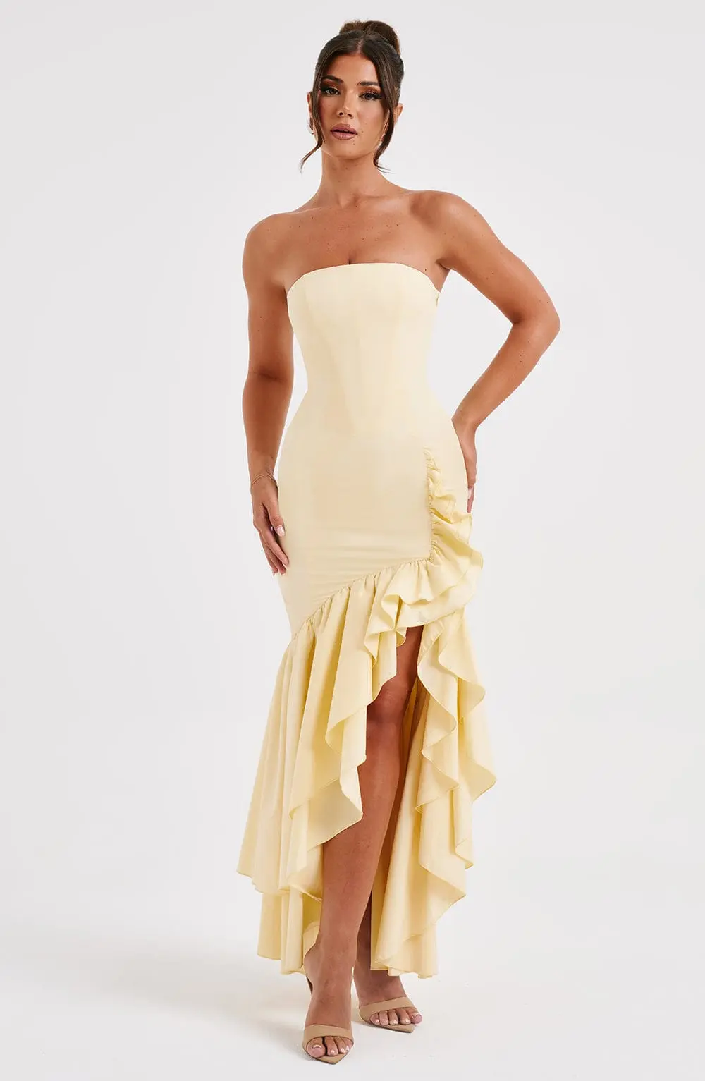 Angelina Maxi Dress - Lemon - Image 7