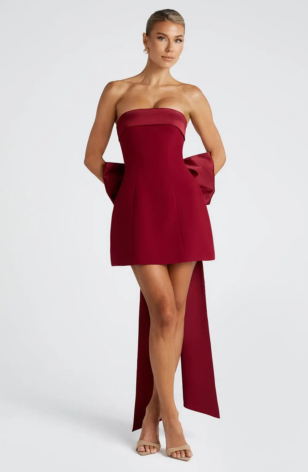 Barbara Mini Dress - Wine - Image 3