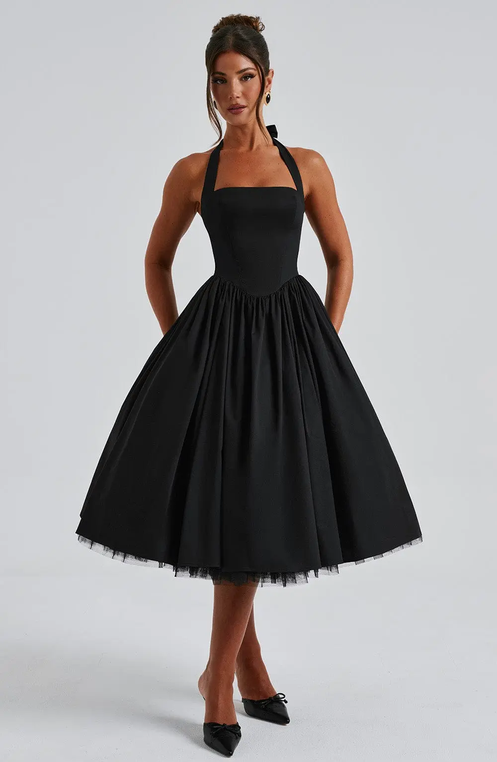Cressida Midi Dress - Black - Image 4