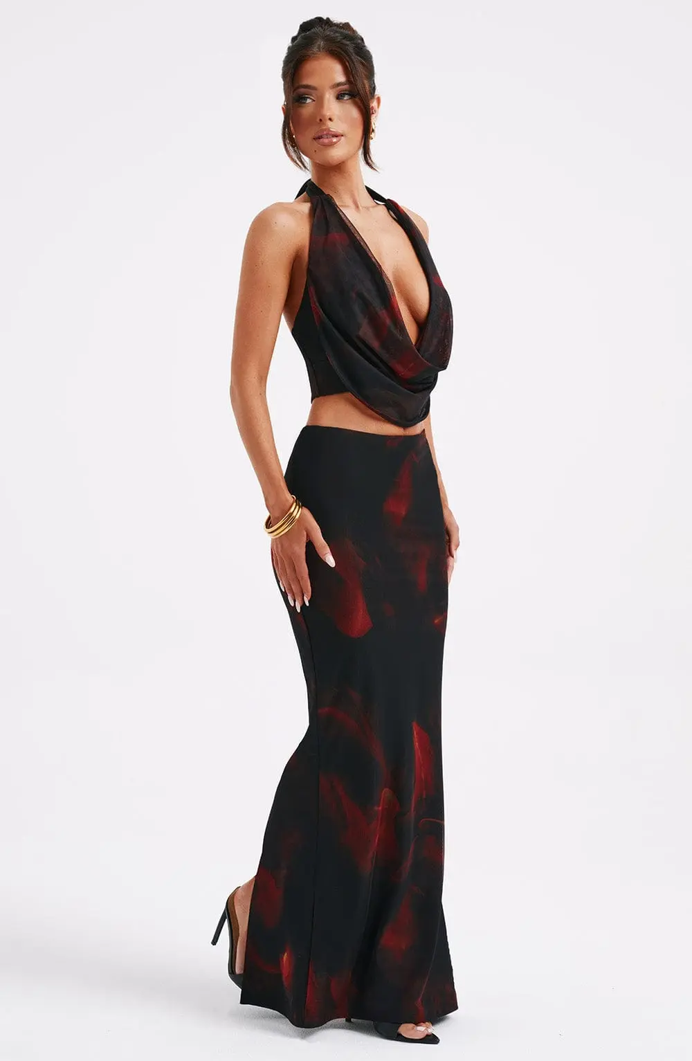 Chrishelle Maxi Skirt - Fire Print - Image 5