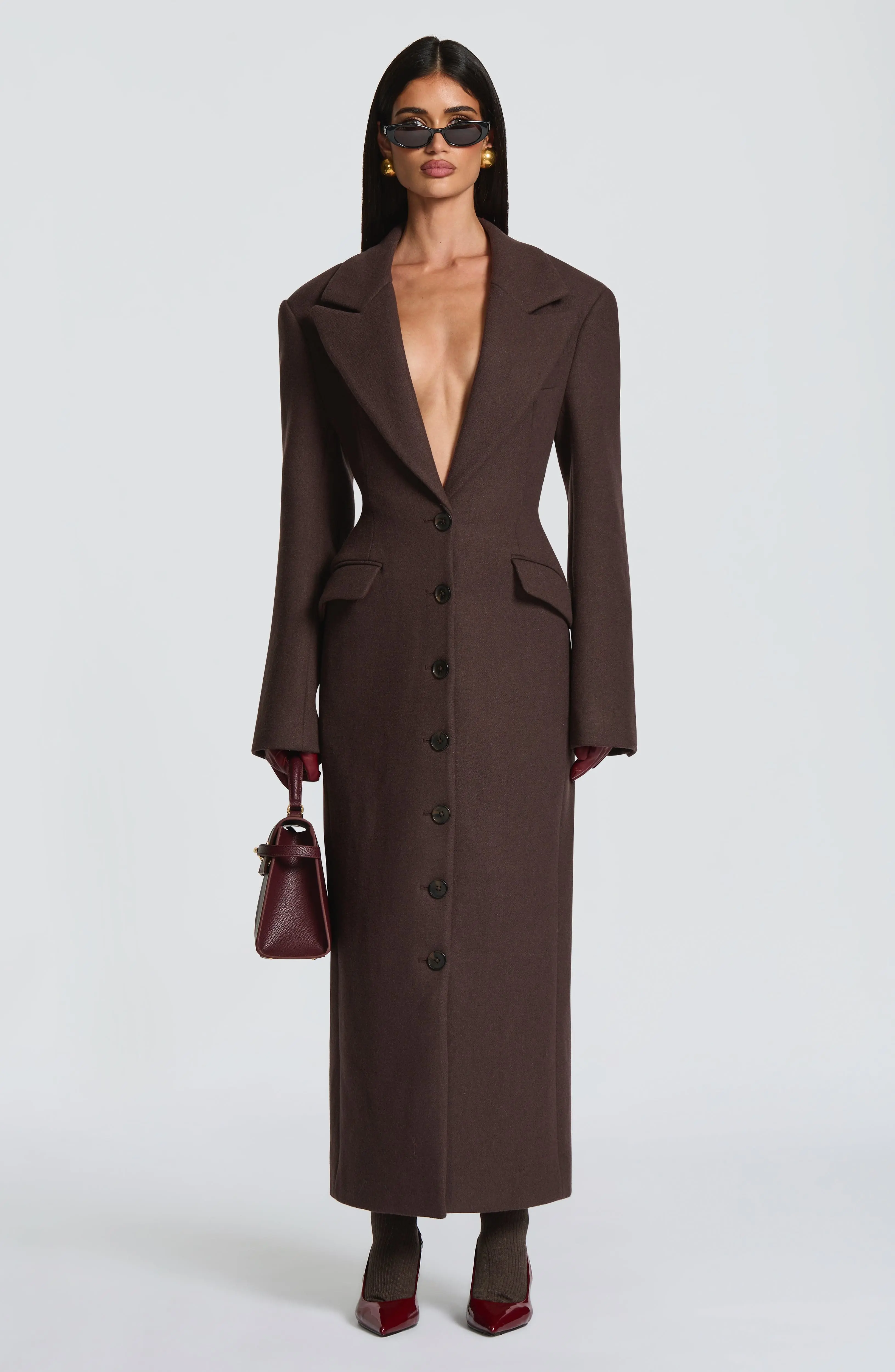 Ursula Coat - Plum Brown - Image 5