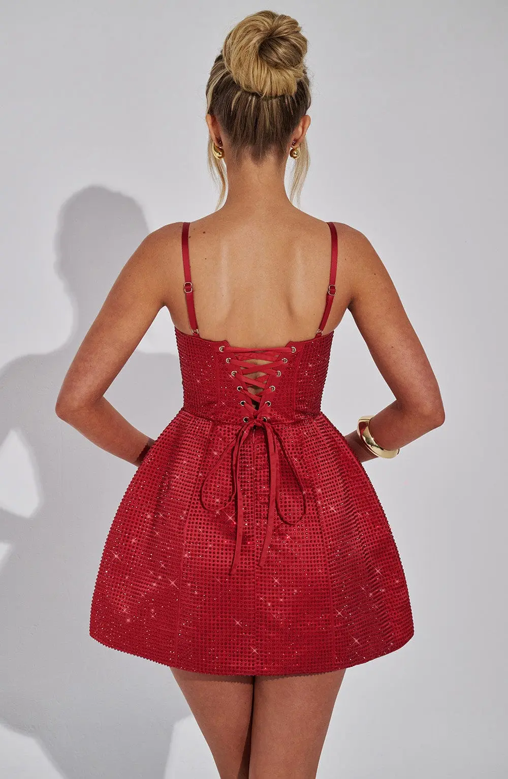 Emma Mini Dress - Red - Image 5