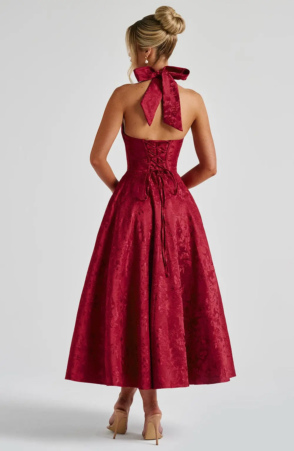 Effie Midi Dress - Red - Image 2