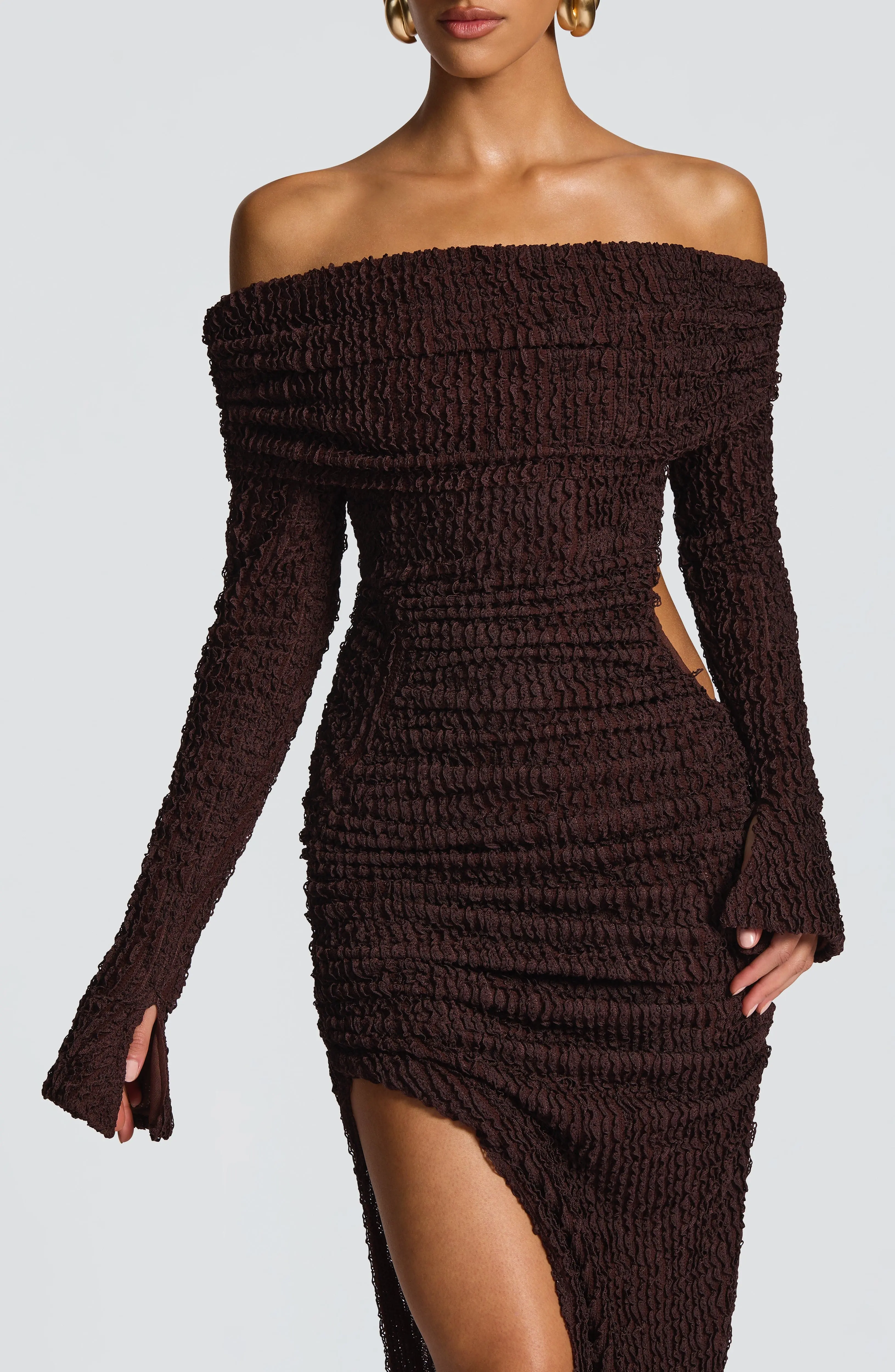 Adelphia Midi Dress - Plum Brown - Image 8