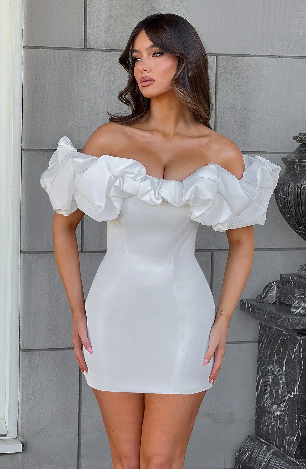 Allie Mini Dress - White - Image 9