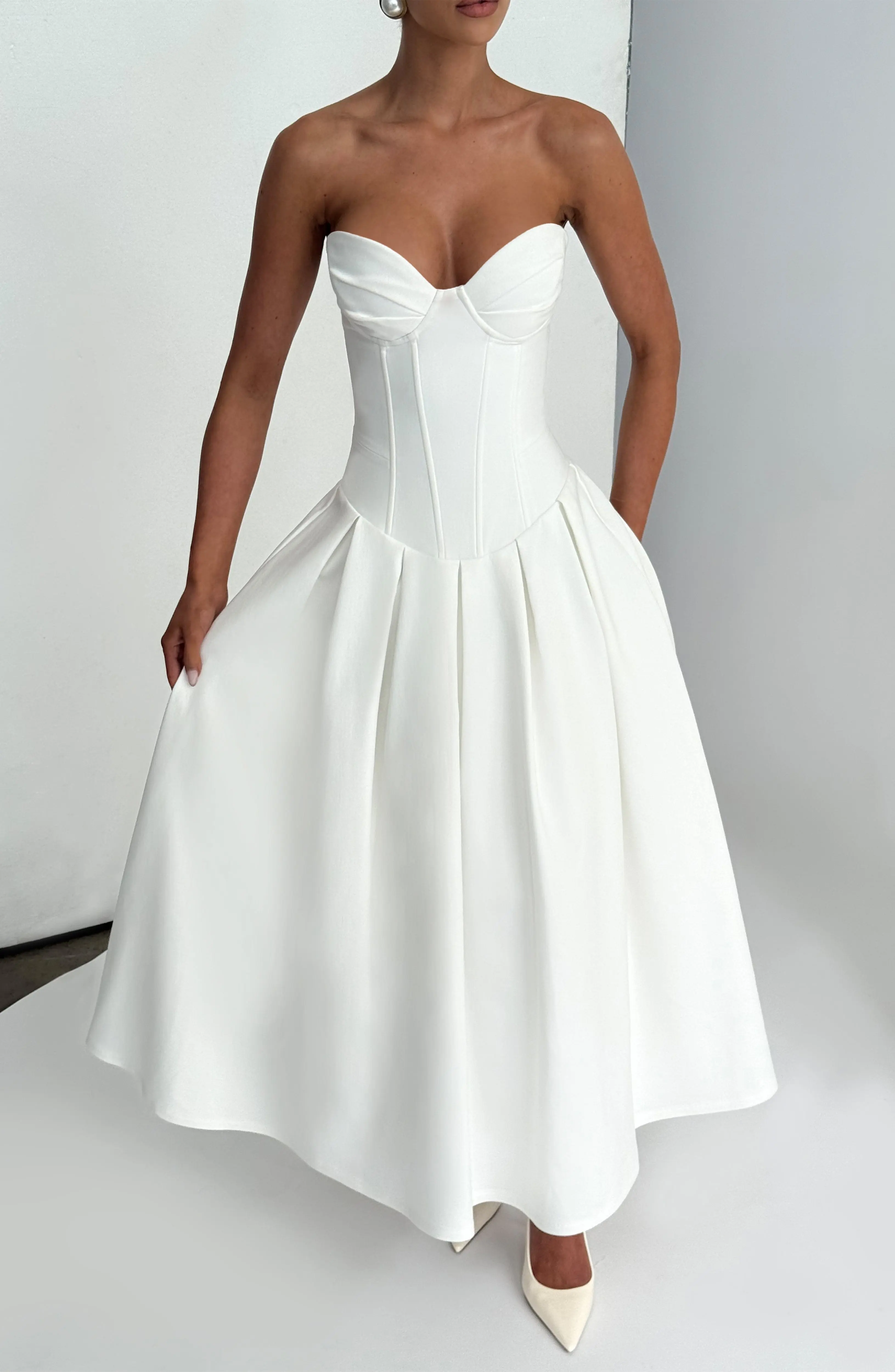 Salma Midi Dress - Ivory