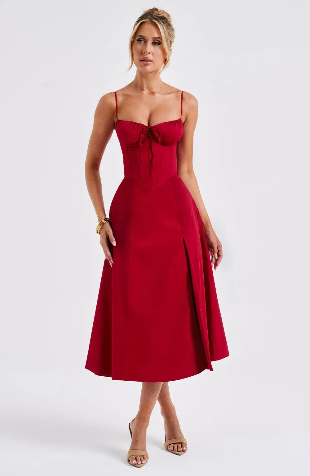 Deanna Midi Dress - Red - Image 15