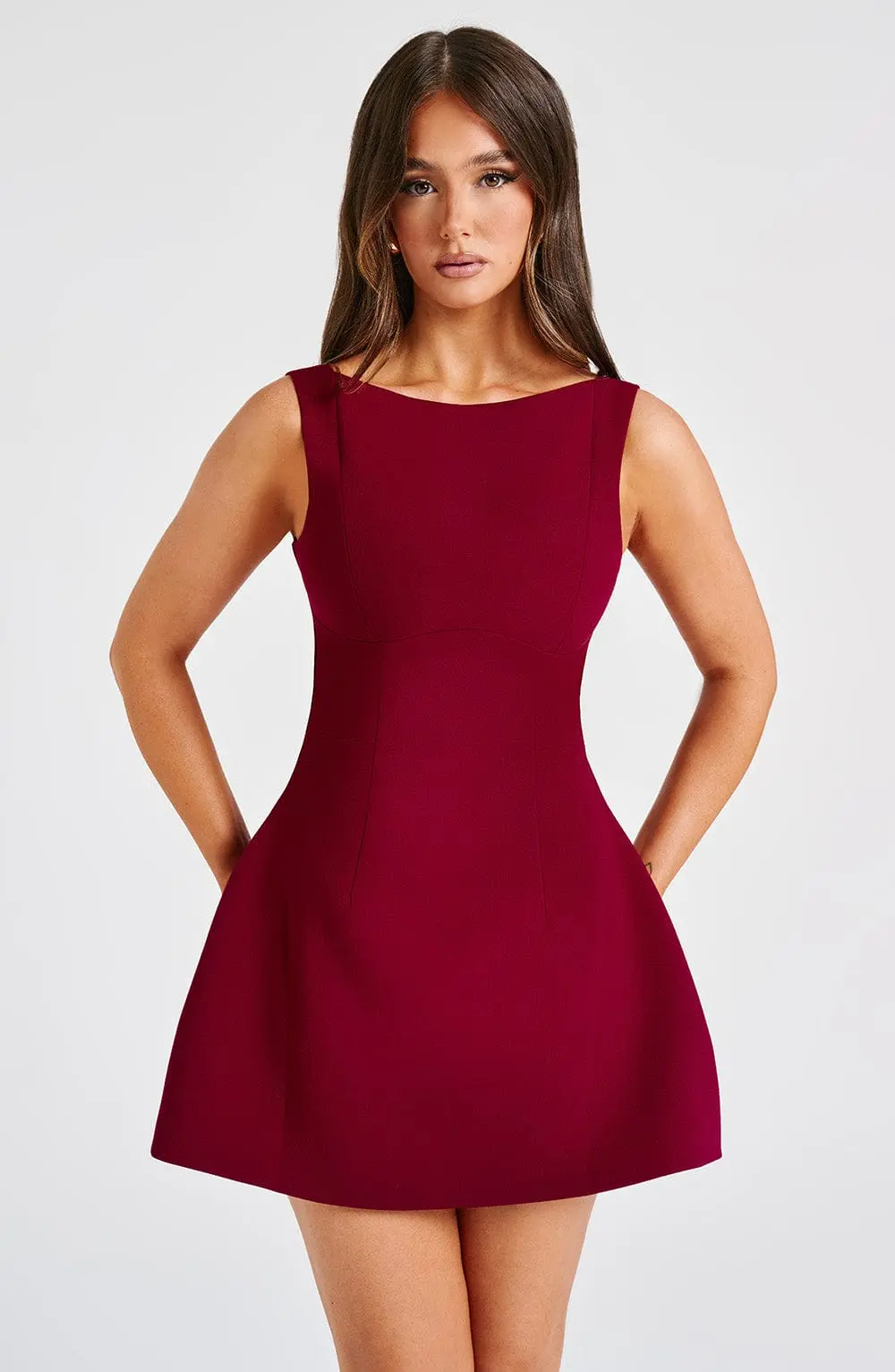 Alana Mini Dress - Wine - Image 9