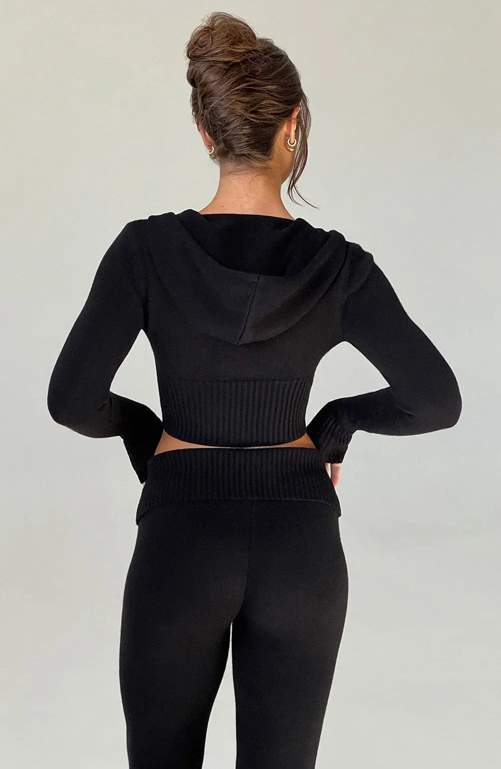 Portia Knit Hoodie - Black - Image 17