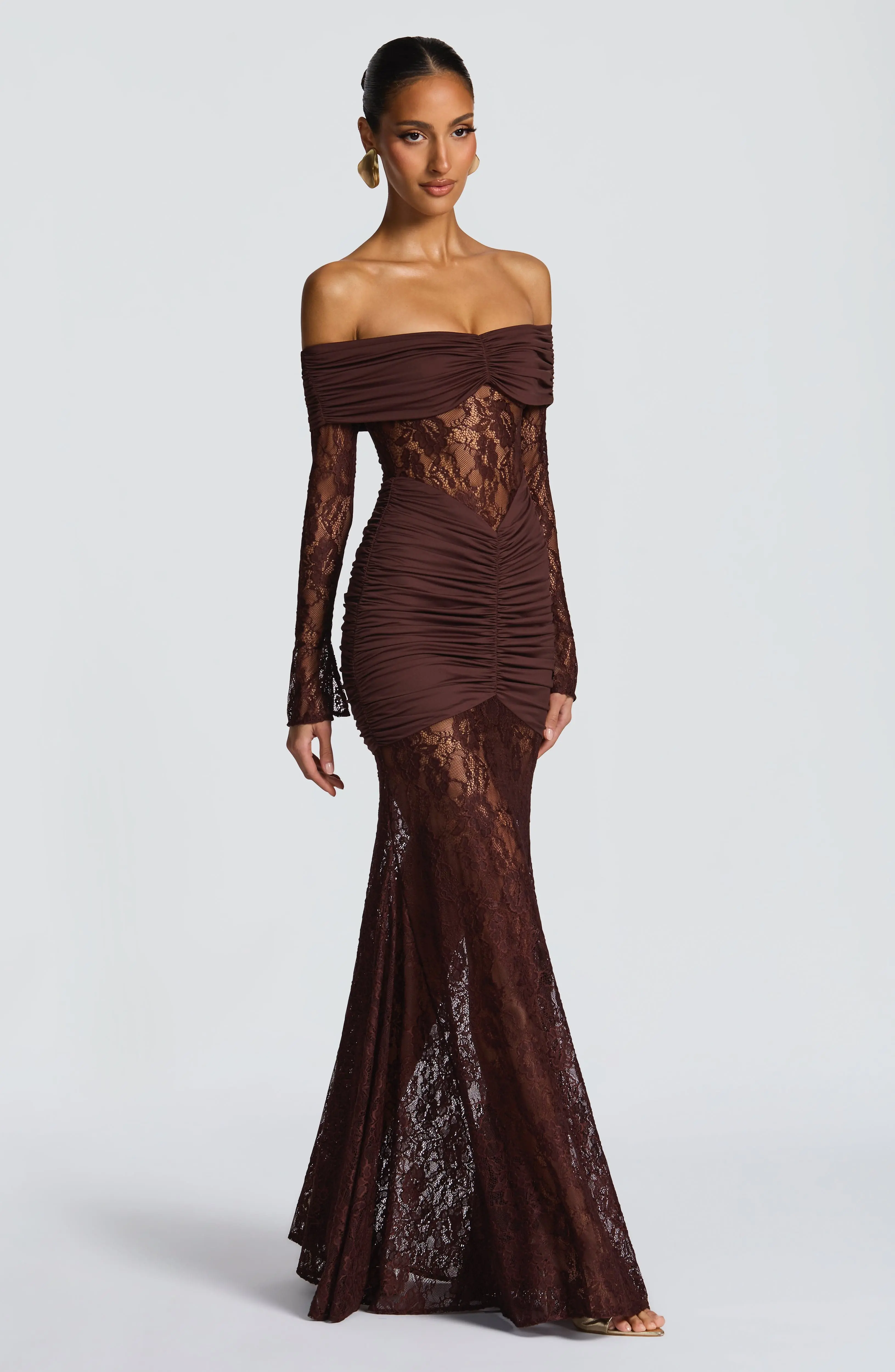 Sauline Maxi Dress - Plum Brown - Image 3