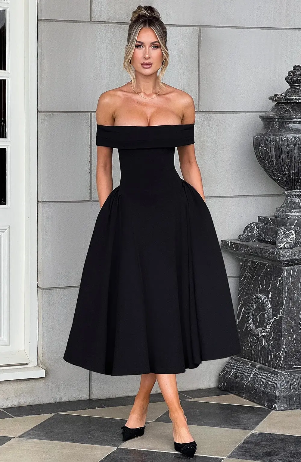 Miranda Midi Dress - Black - Image 3