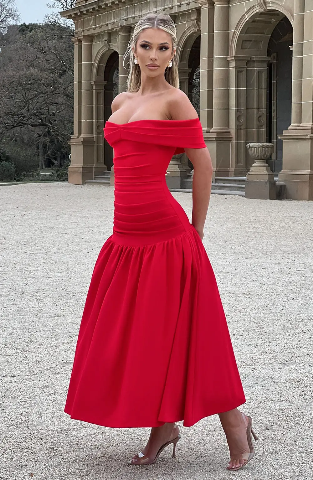 Wilhelmina Midaxi Dress - Red - Image 8