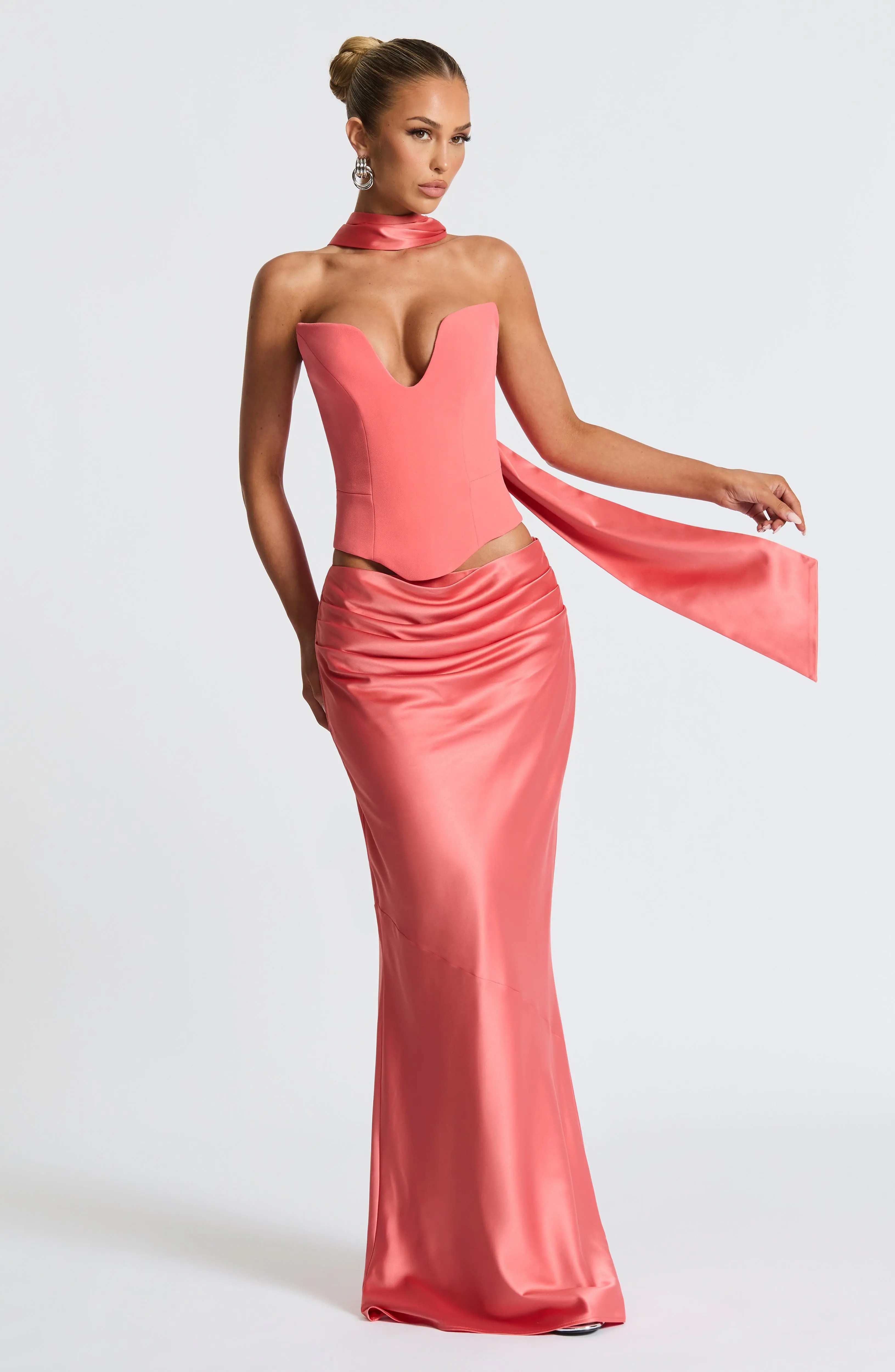 Bernadette Maxi Skirt - Coral Pink - Image 6