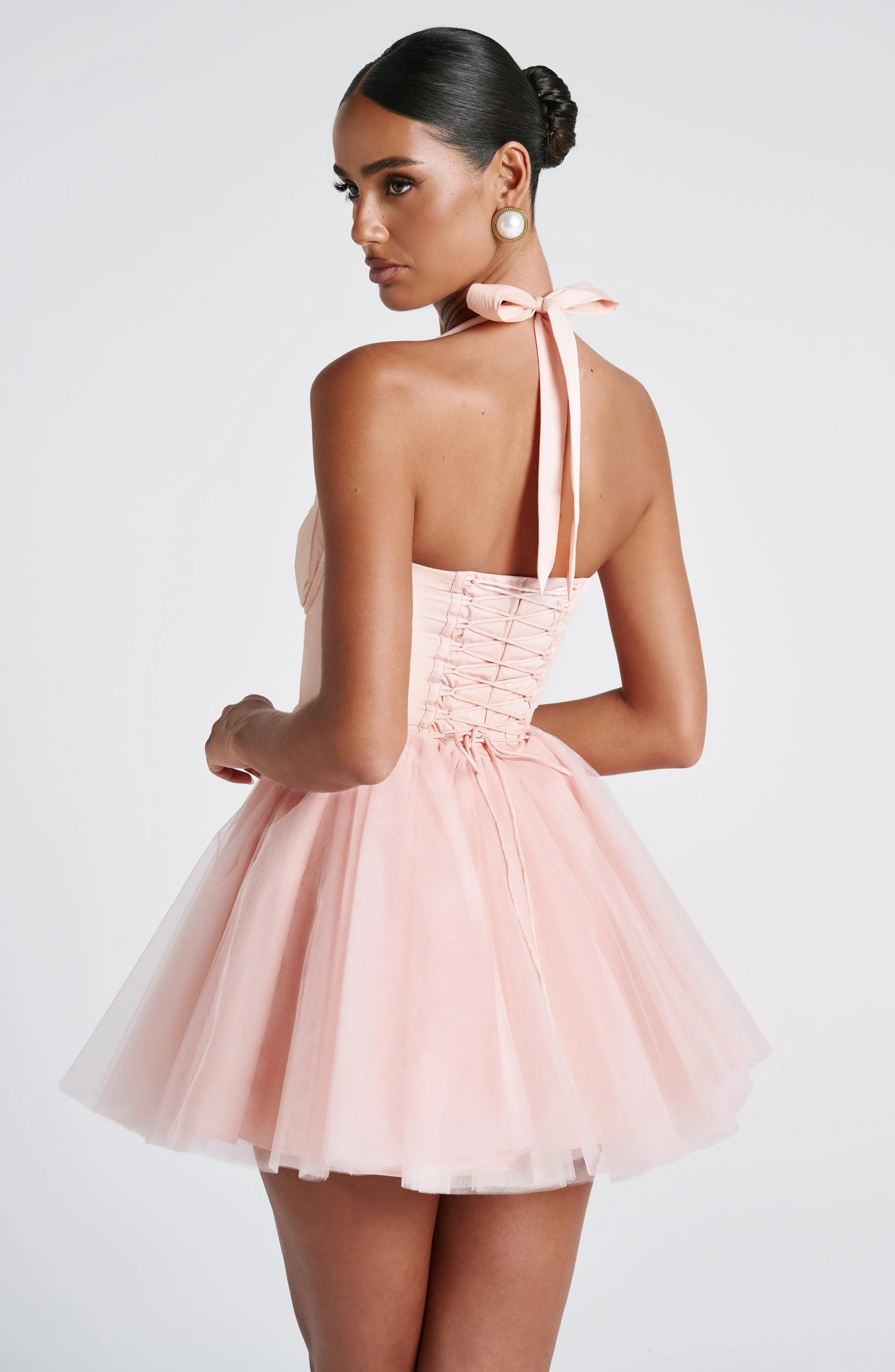 Keely Mini Dress - Soft Peach - Image 9