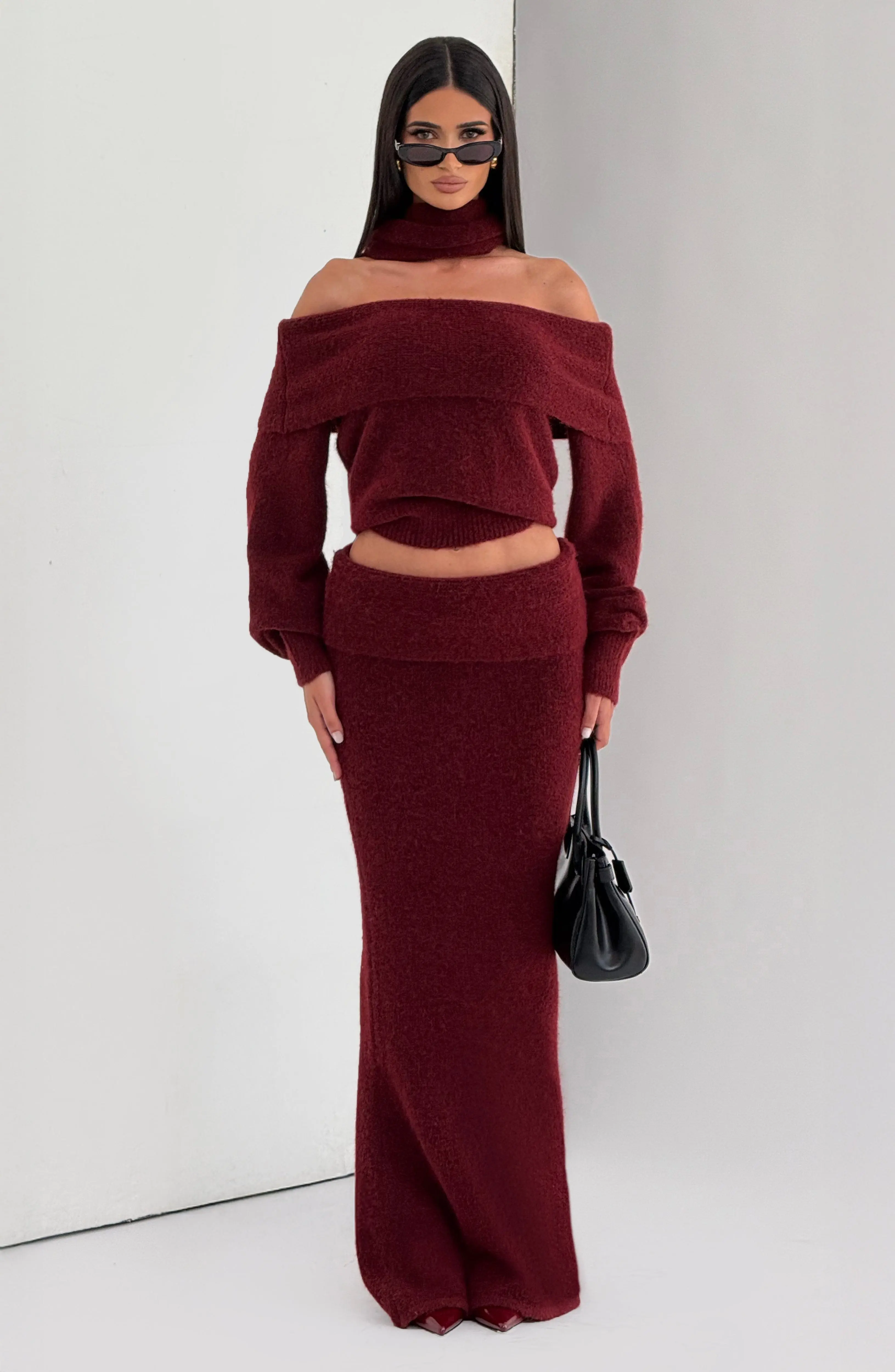 Andie Maxi Skirt - Burgundy - Image 6