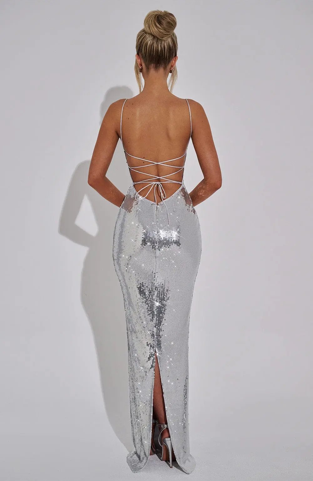 Atari Maxi Dress - Silver - Image 10