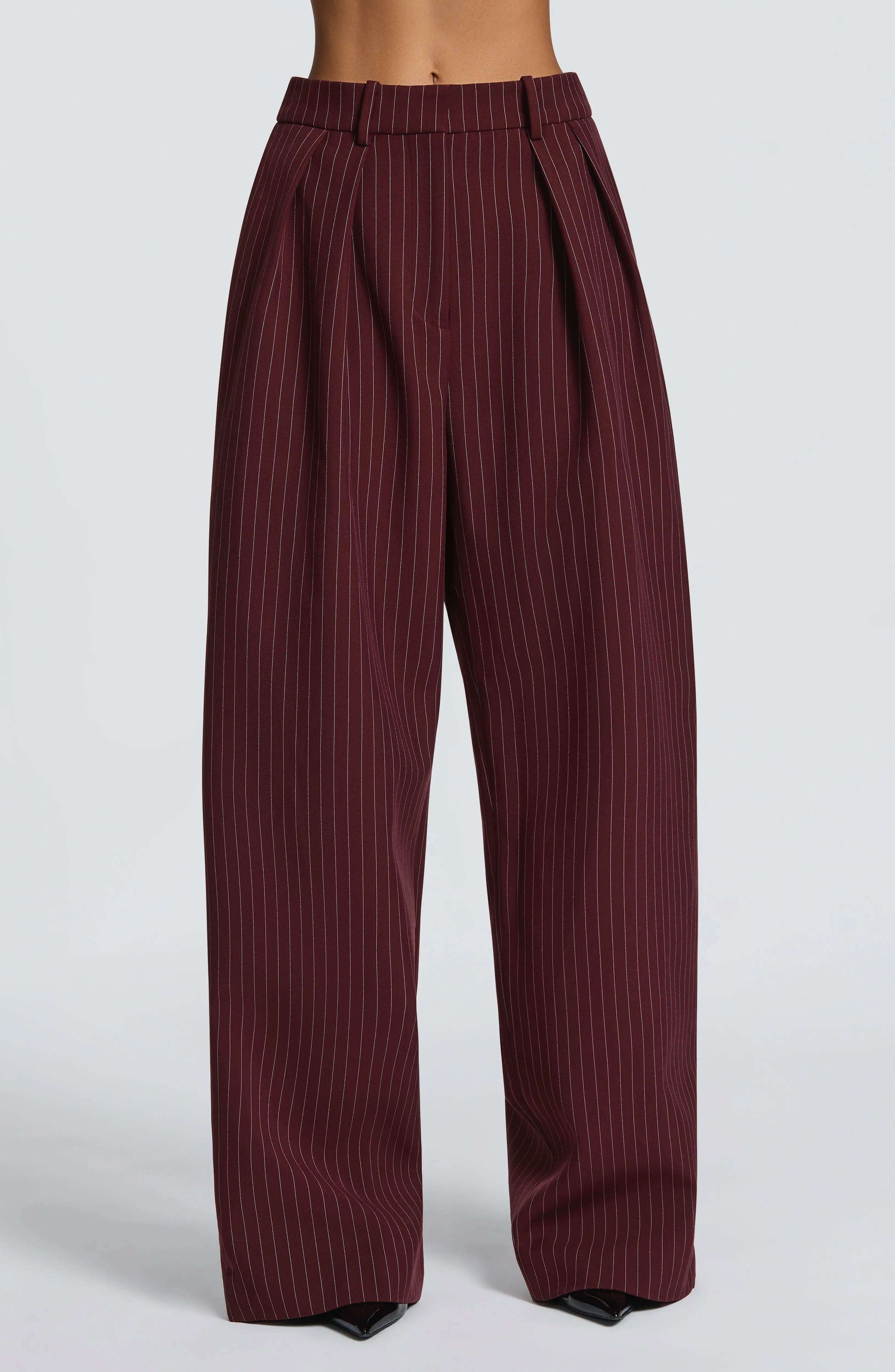 Kirsty Pants - Burgundy Pinstripe - Image 2