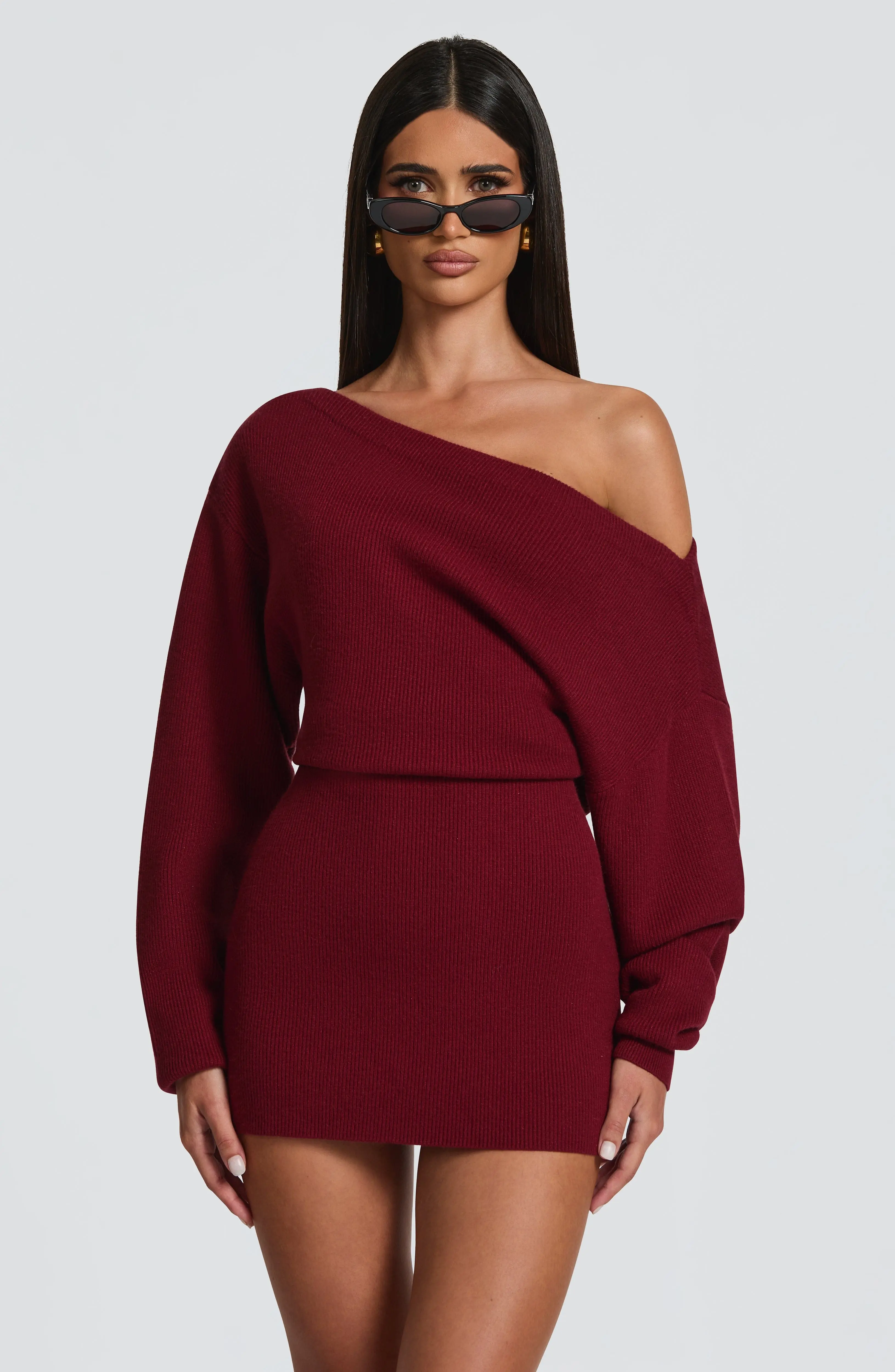 Sawyer Mini Dress - Burgundy - Image 2