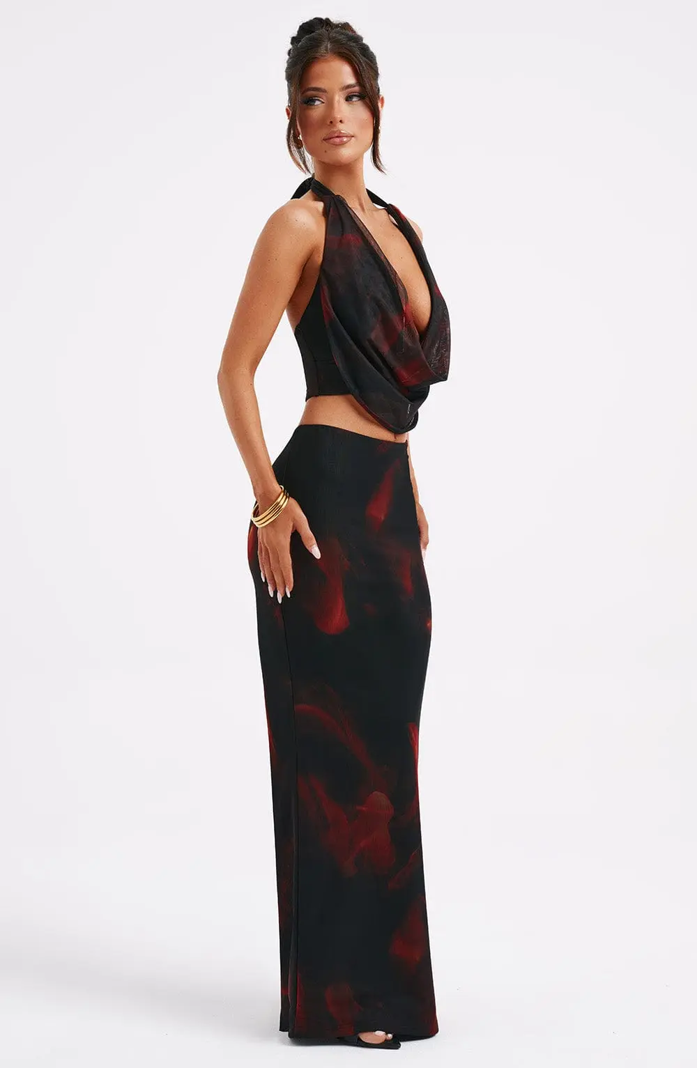 Chrishelle Maxi Skirt - Fire Print - Image 6
