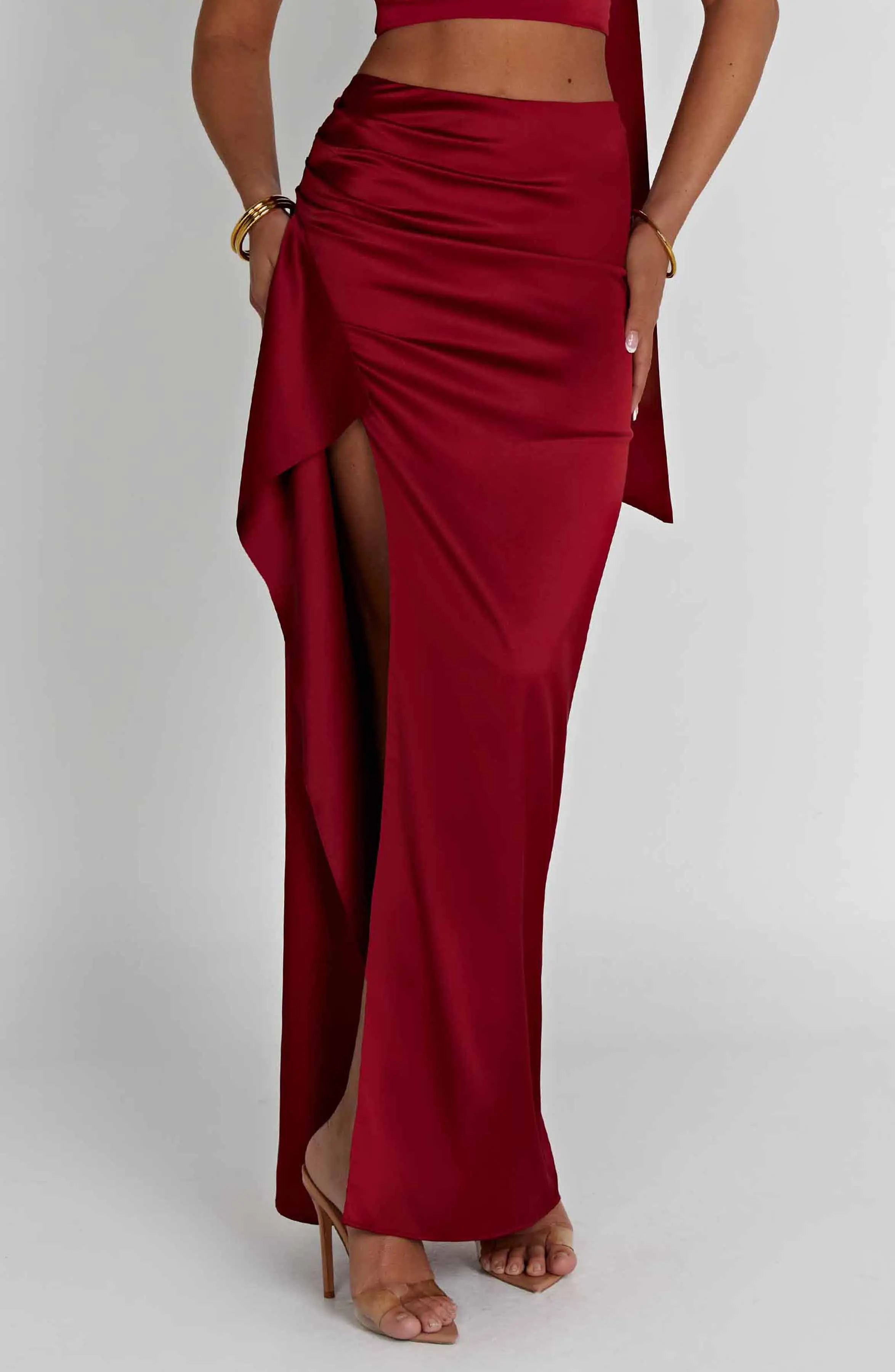 Halsey Maxi Skirt - Wine - Image 5
