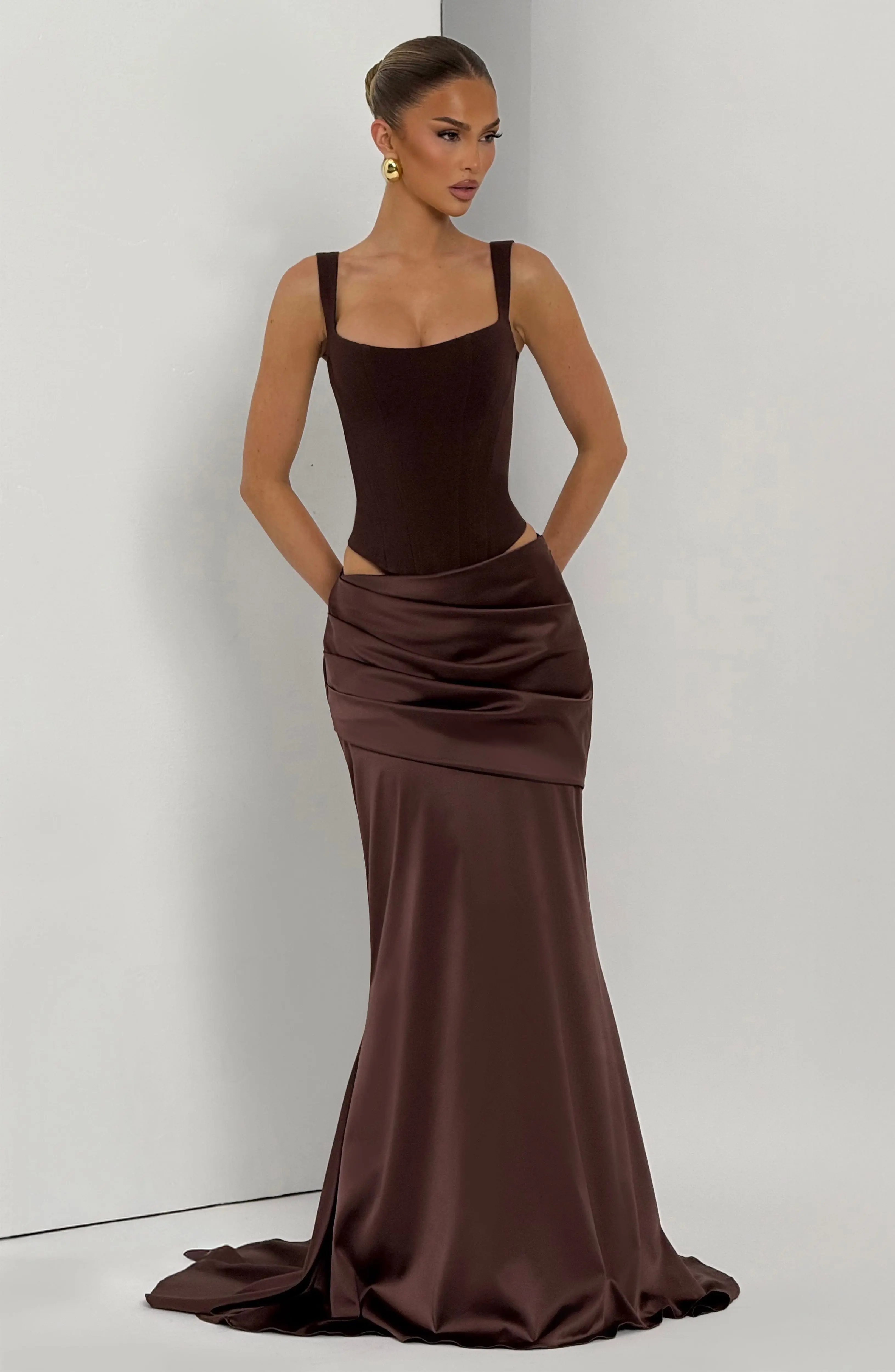 Claudette Maxi Skirt - Plum Brown - Image 10