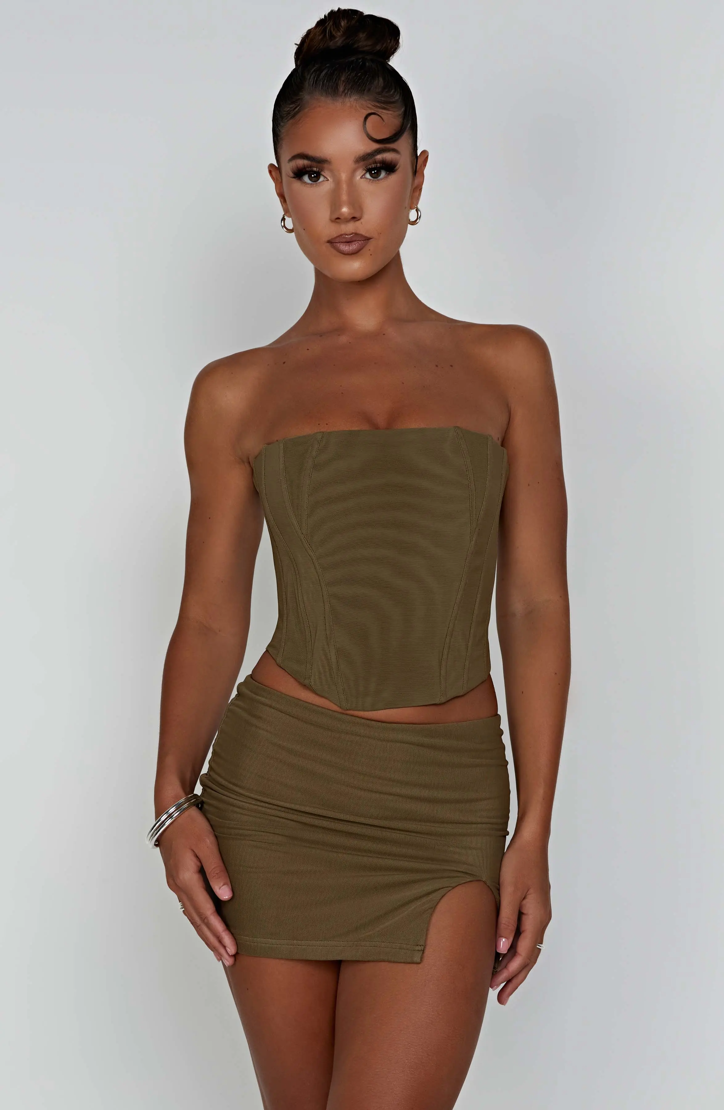Alina Mini Skirt - Khaki - Image 8
