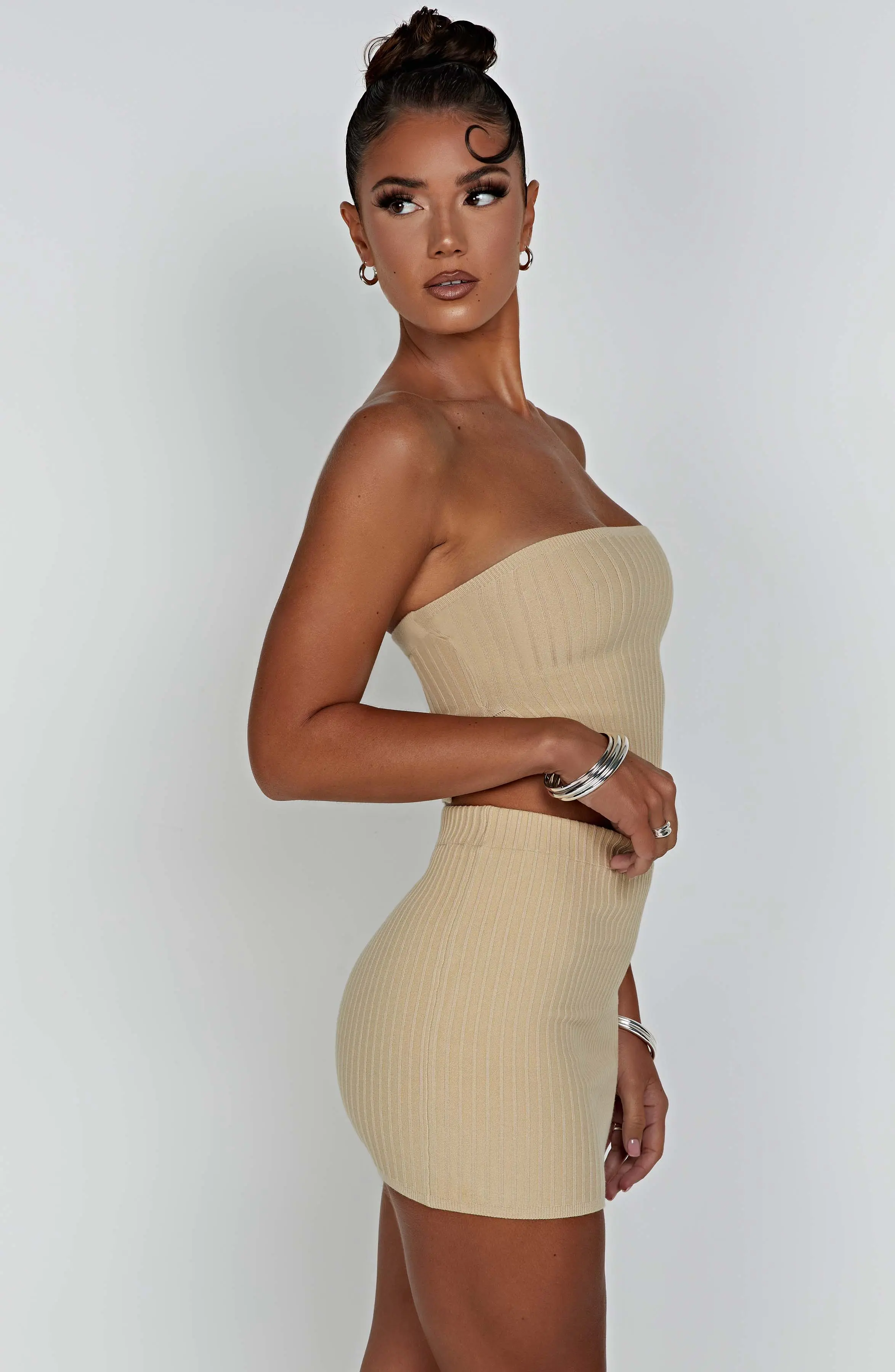 Jaz Mini Skirt - Beige - Image 11