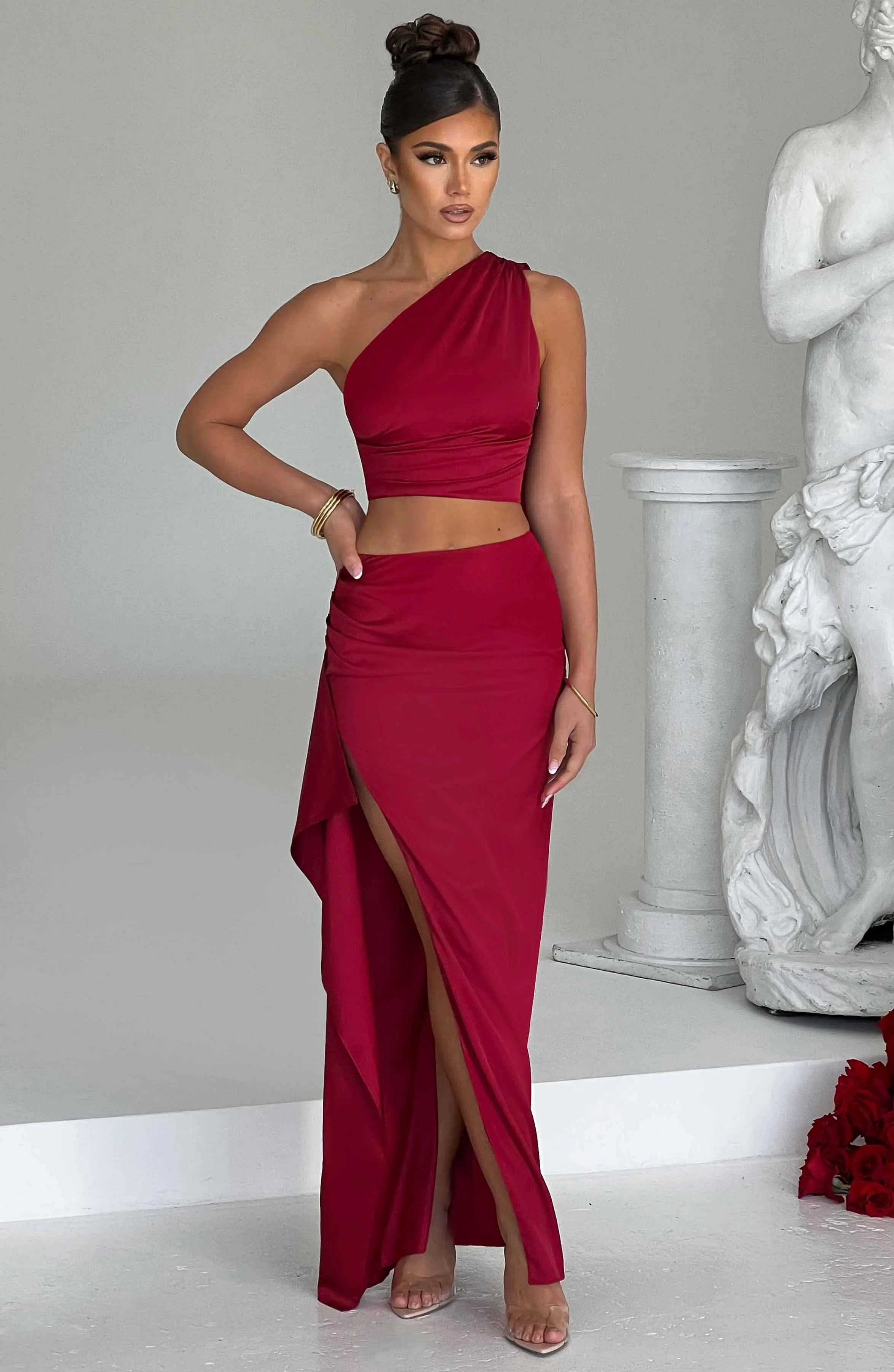 Halsey Maxi Skirt - Wine - Image 24