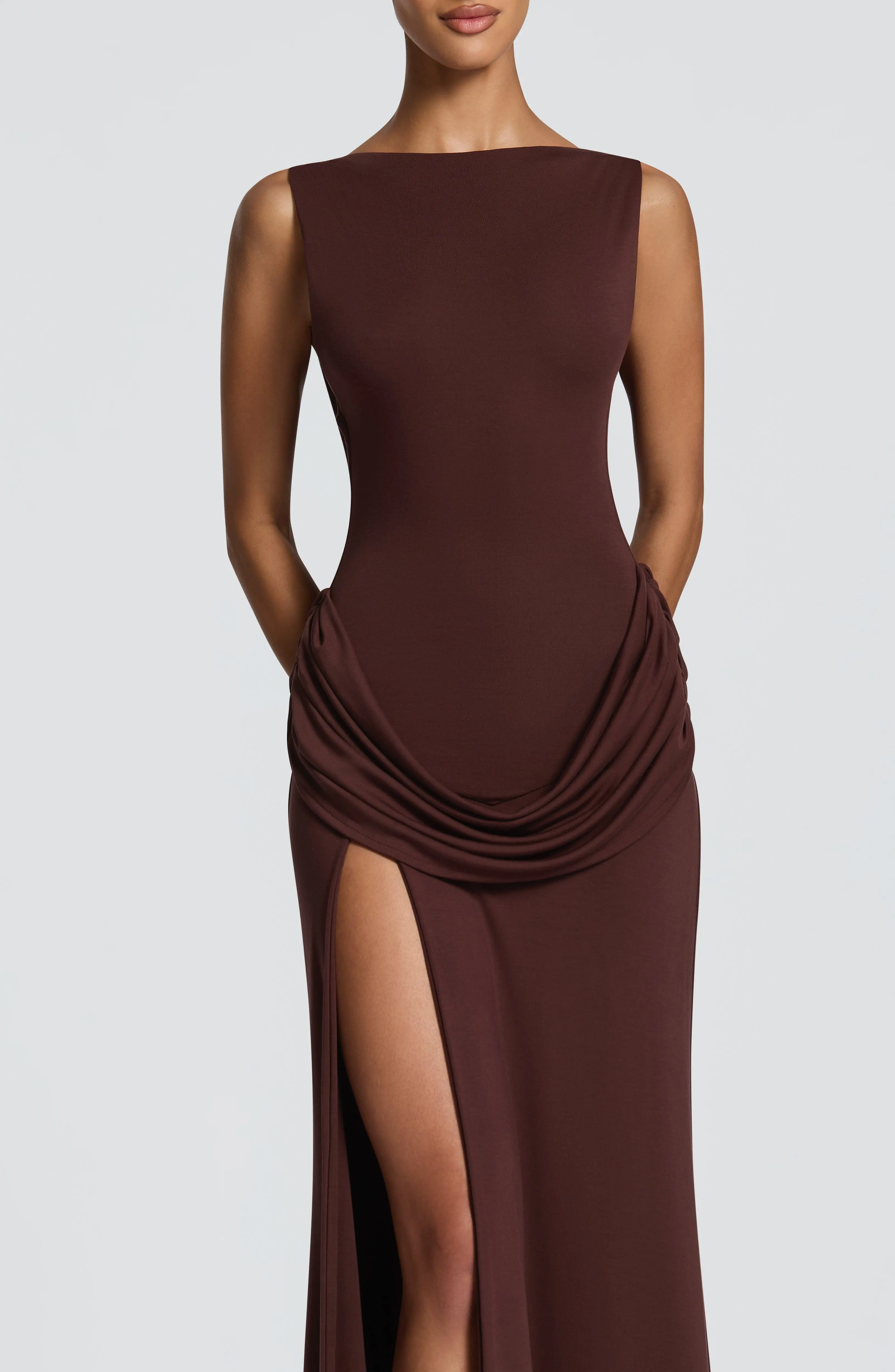 Bruna Maxi Dress - Plum Brown - Image 4