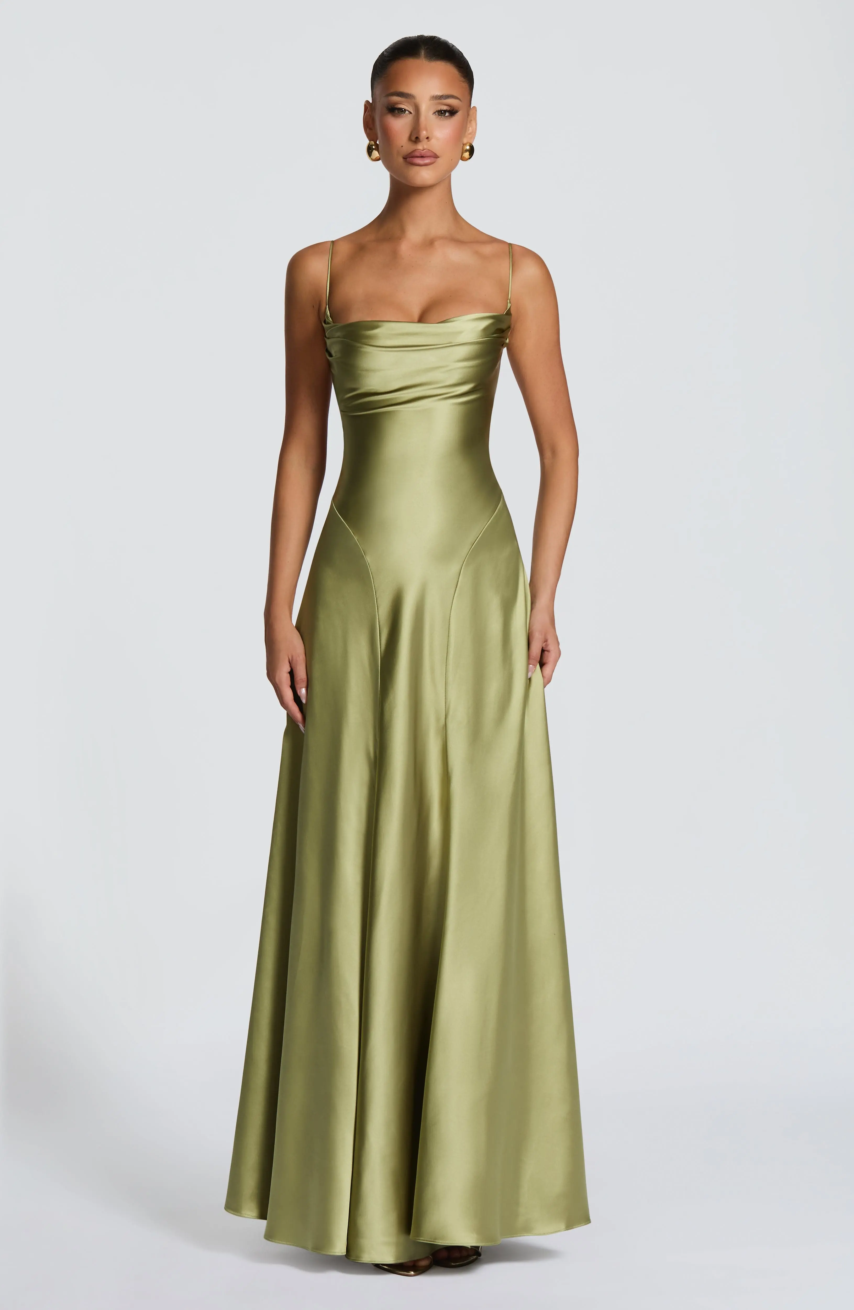 Adelina Maxi Dress - Light Olive - Image 3