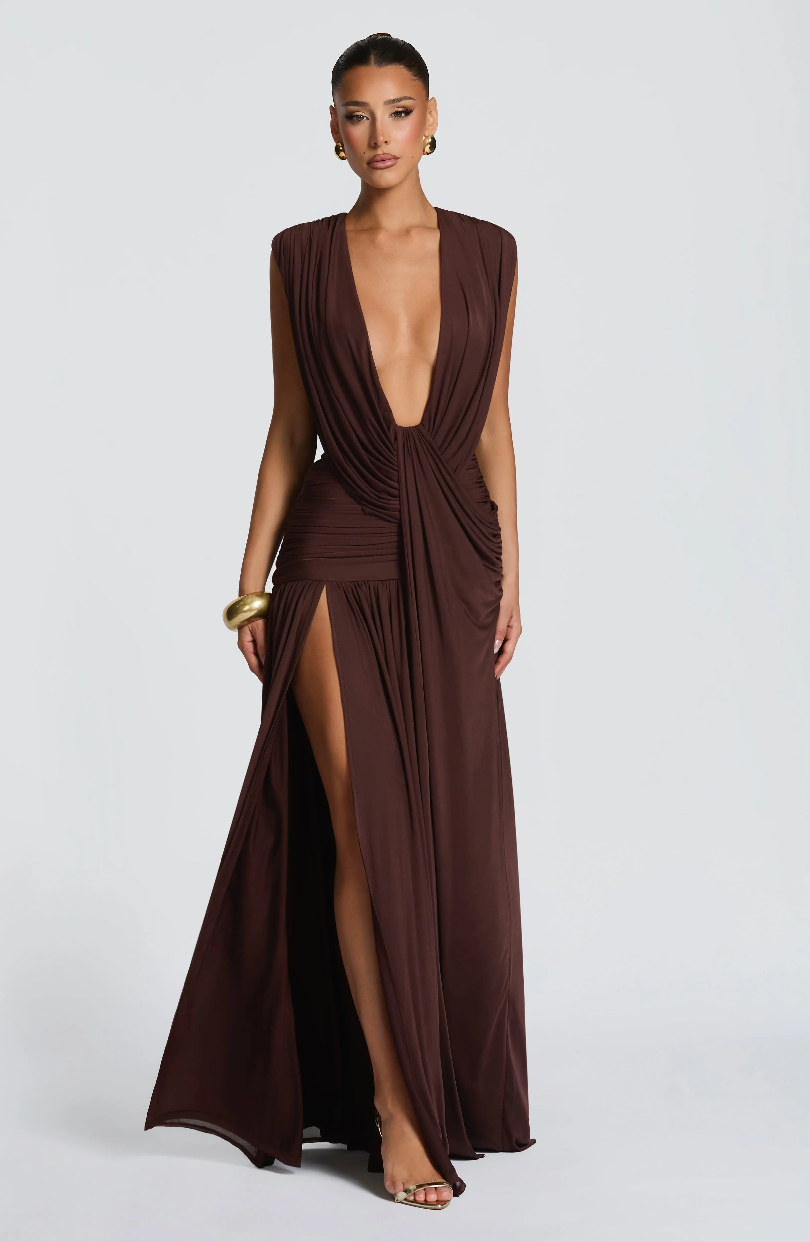 Romilly Gown - Plum Brown - Image 11